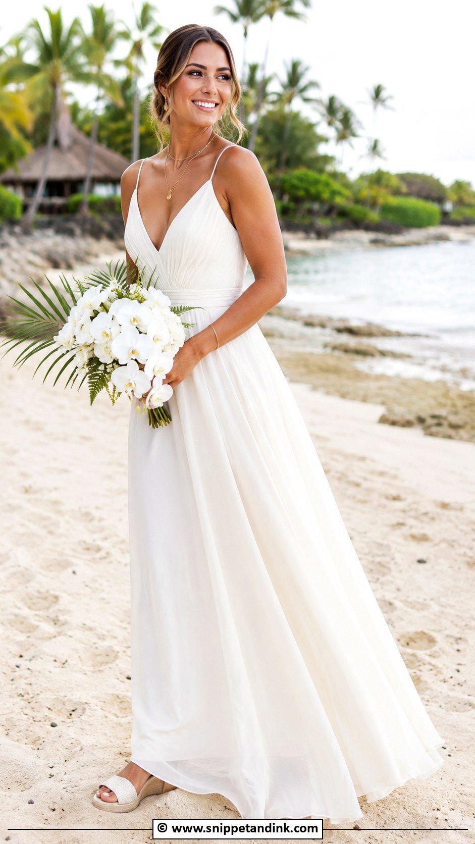Island Wedding Chiffon Maxi Dress Outfit - Snippet and Ink - 25 Island Wedding Dress Ideas
