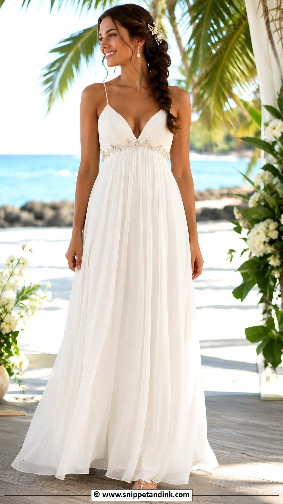 Island Wedding Empire Waist Dress Outfit - Snippet and Ink - 25 Island Wedding Dress Ideas