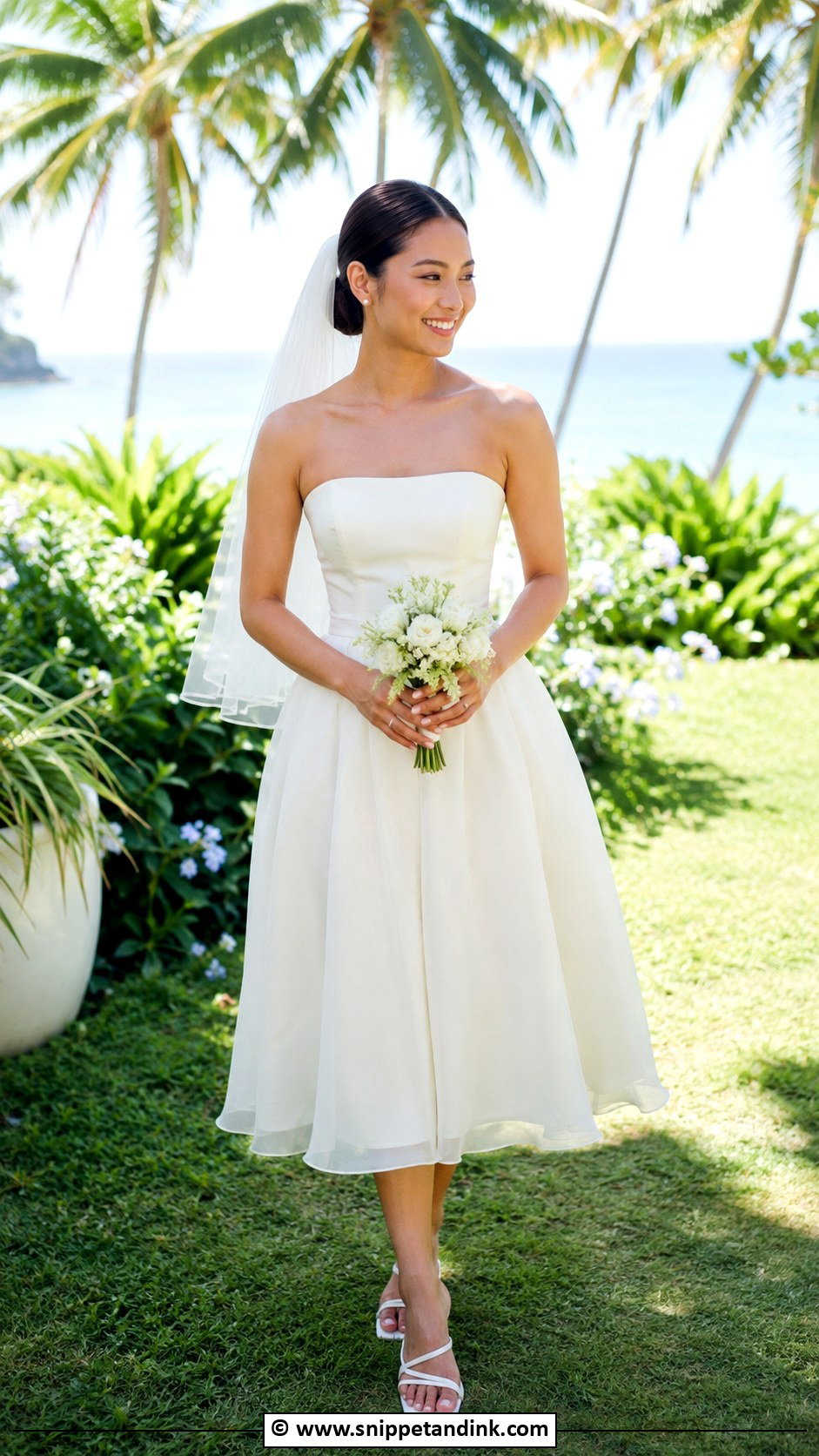 Island Wedding Tea Length Dress Outfit - Snippet and Ink - 25 Island Wedding Dress Ideas