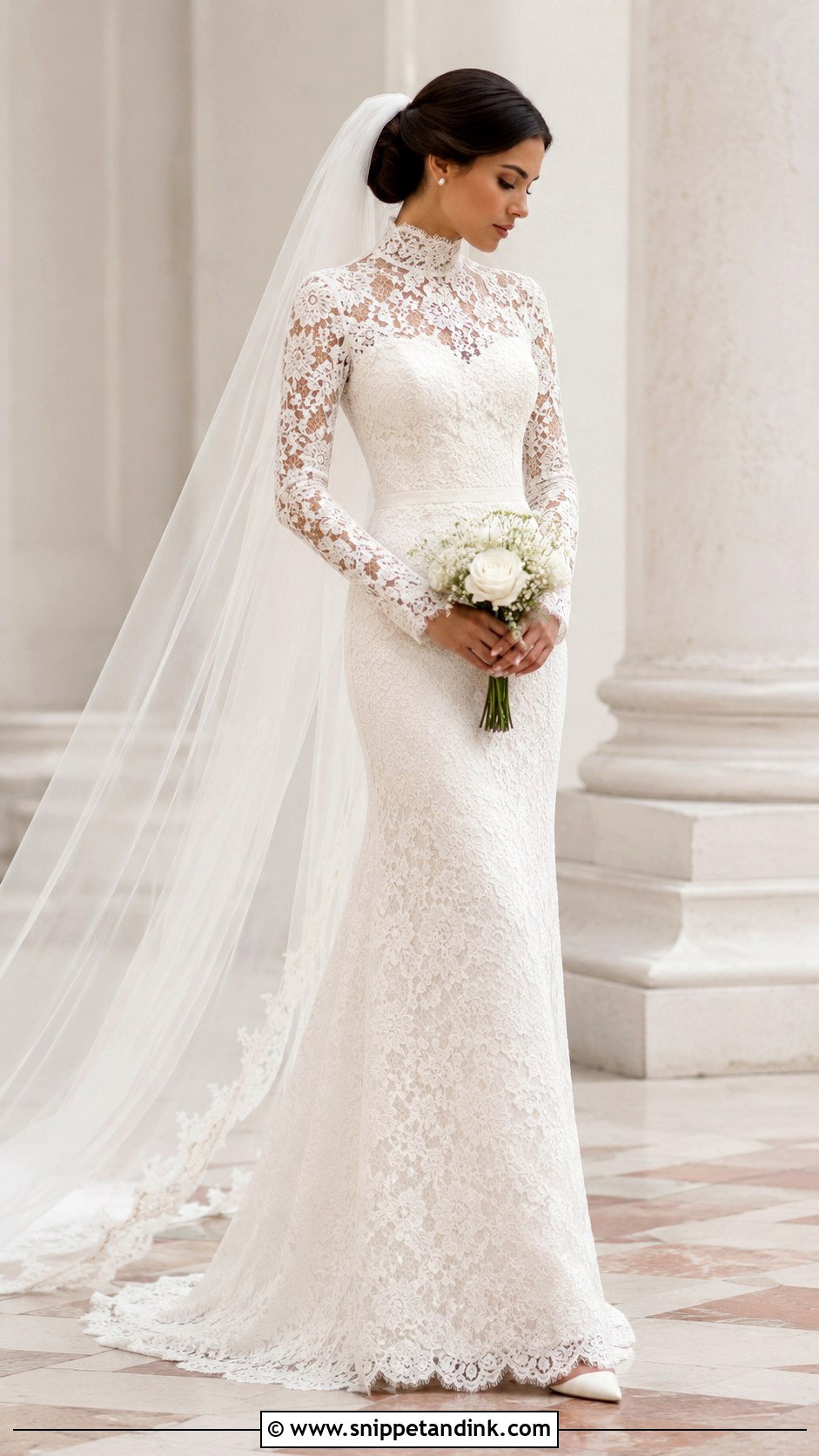 Italian High Neck Wedding Dress - Snippet and Ink - 25 Italian Style Wedding Dress Ideas