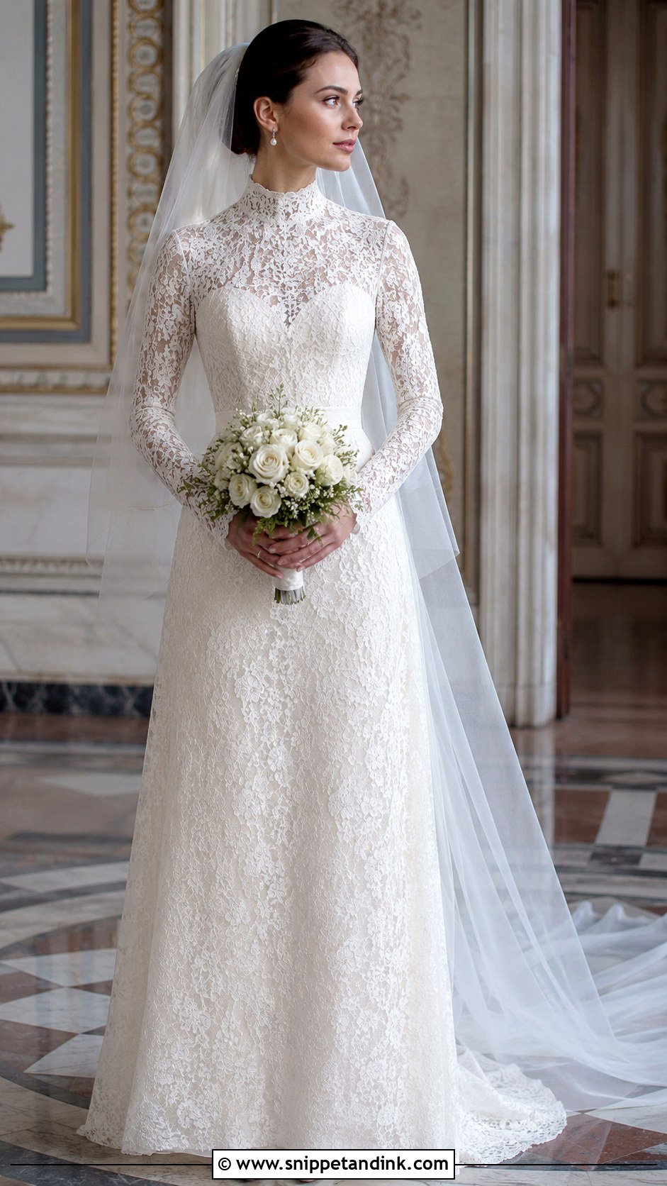 Italian High Neck Wedding Dress - Snippet and Ink - 20 Italian Wedding Dresses