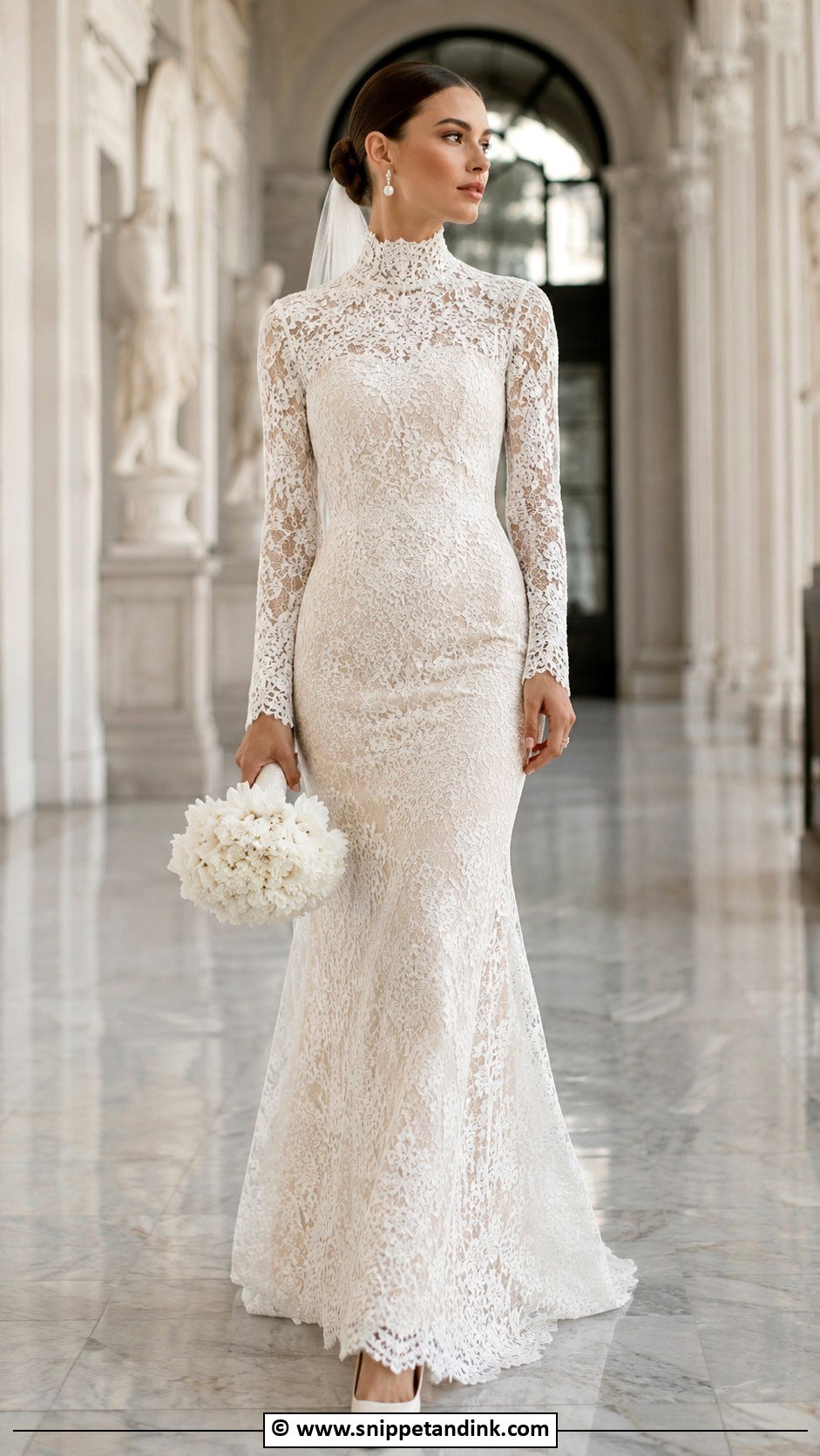 Italian High Neck Wedding Dress - Snippet and Ink - 30 Italian Wedding Dress Ideas