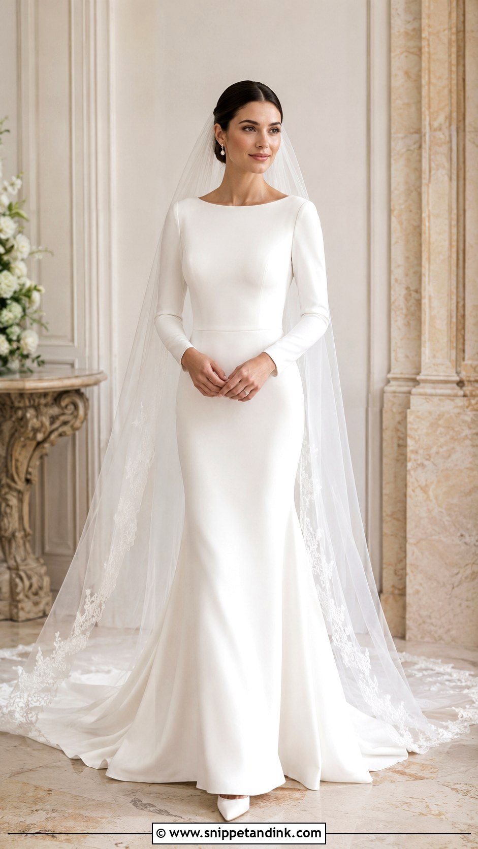 Italian Long Sleeve Wedding Dress - Snippet and Ink - 25 European Wedding Dresses