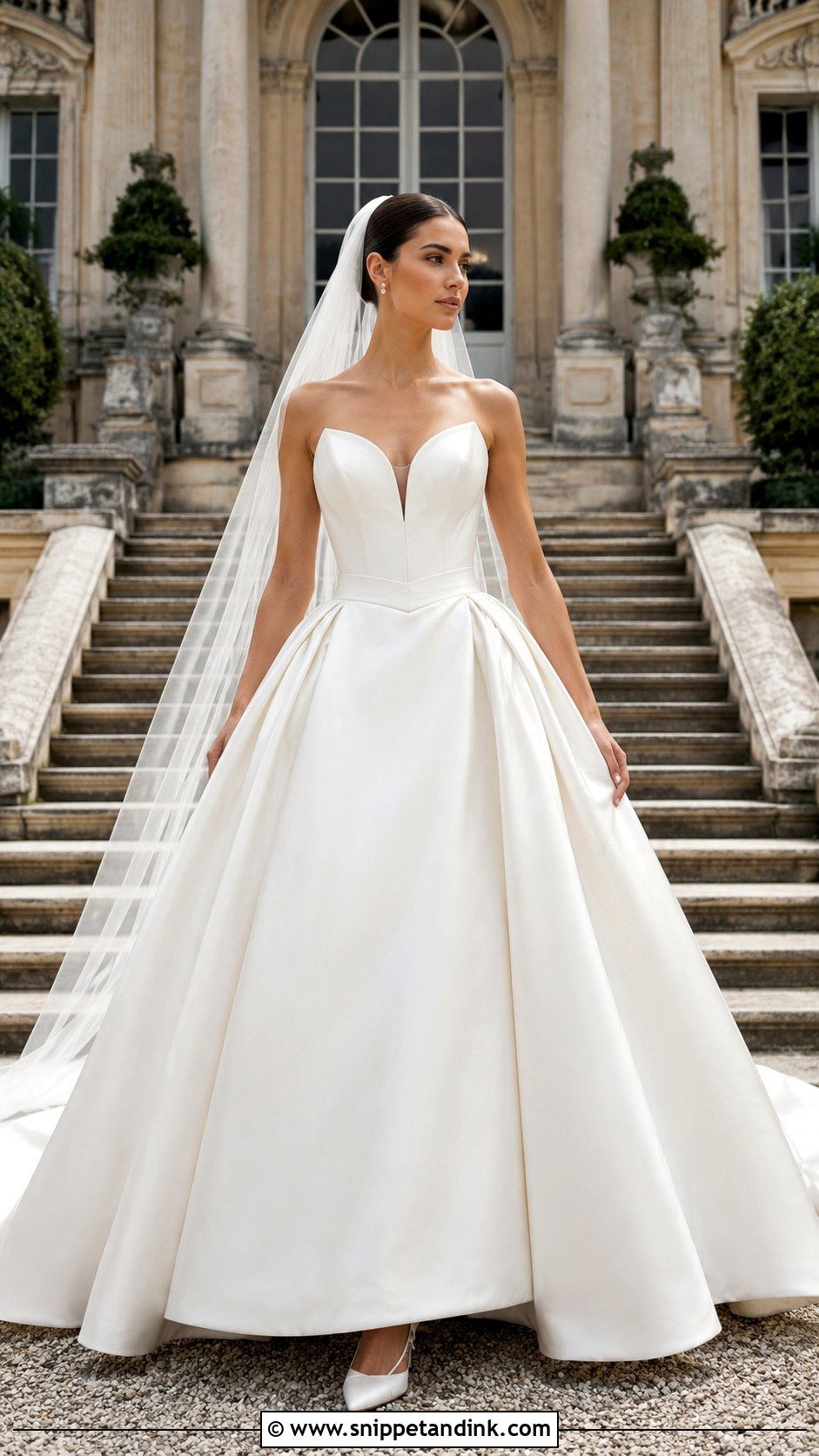 Italian Mikado Basque Waist Wedding Dress - Snippet and Ink - 20 Italian Wedding Dresses