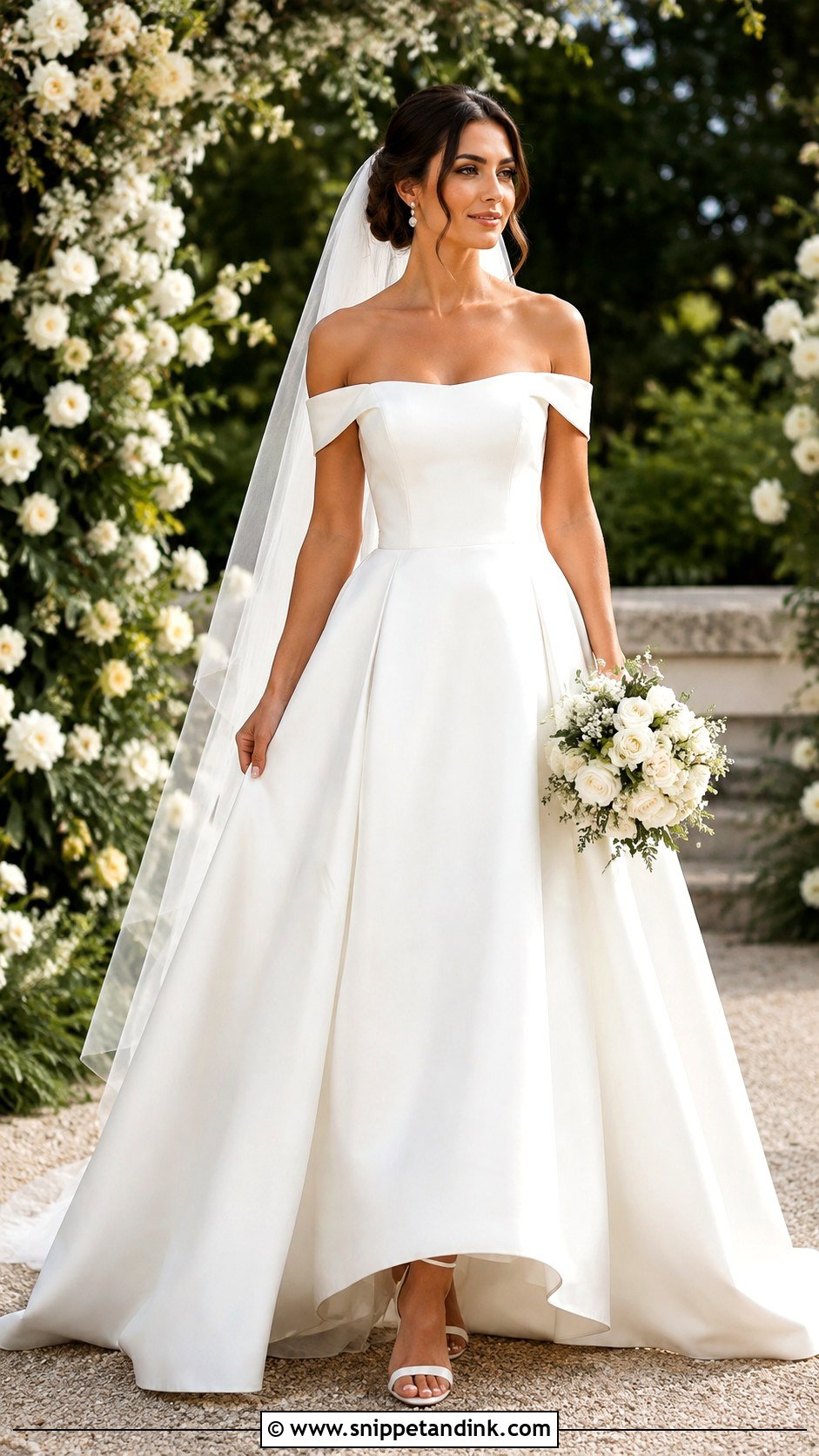 Italian Off Shoulder Wedding Dress - Snippet and Ink - 25 Italian Style Wedding Dress Ideas