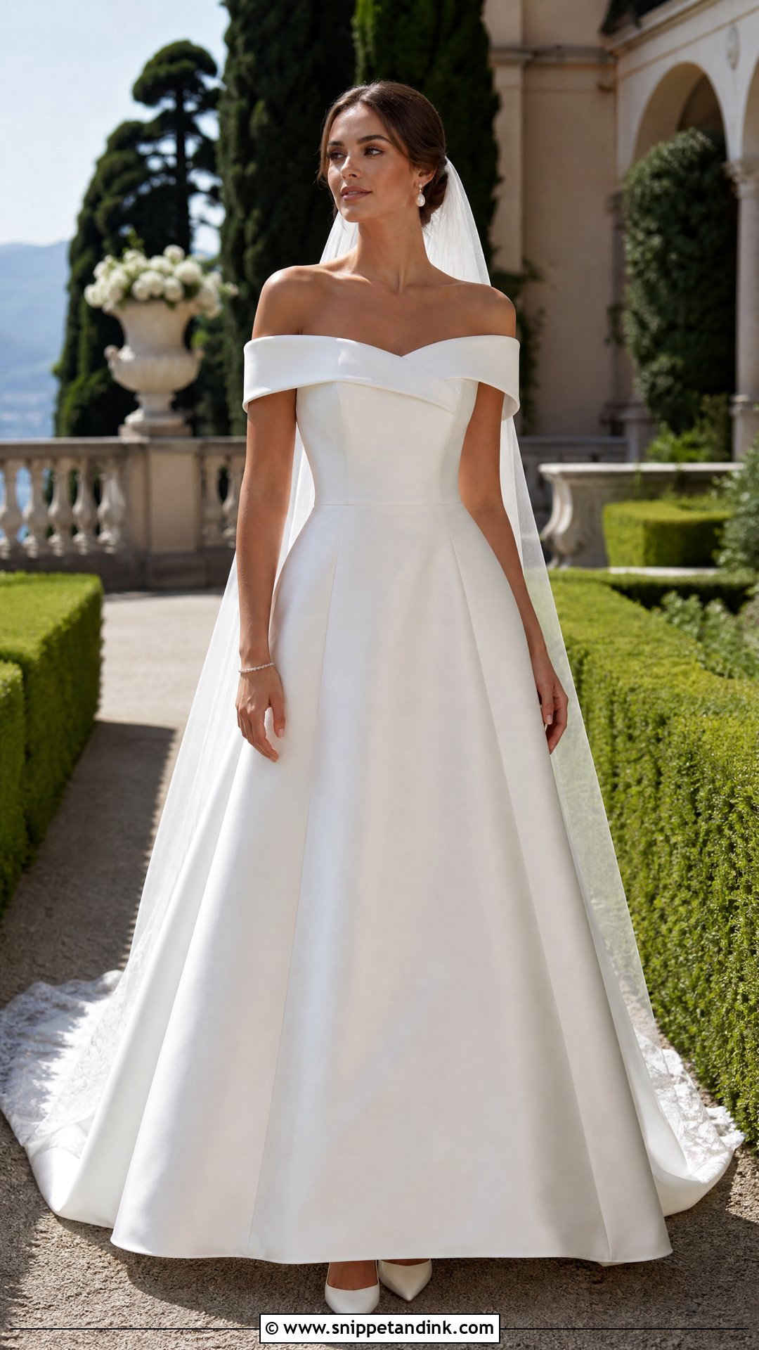 Italian Off The Shoulder Wedding Dress - Snippet and Ink - 20 European Wedding Dress Ideas