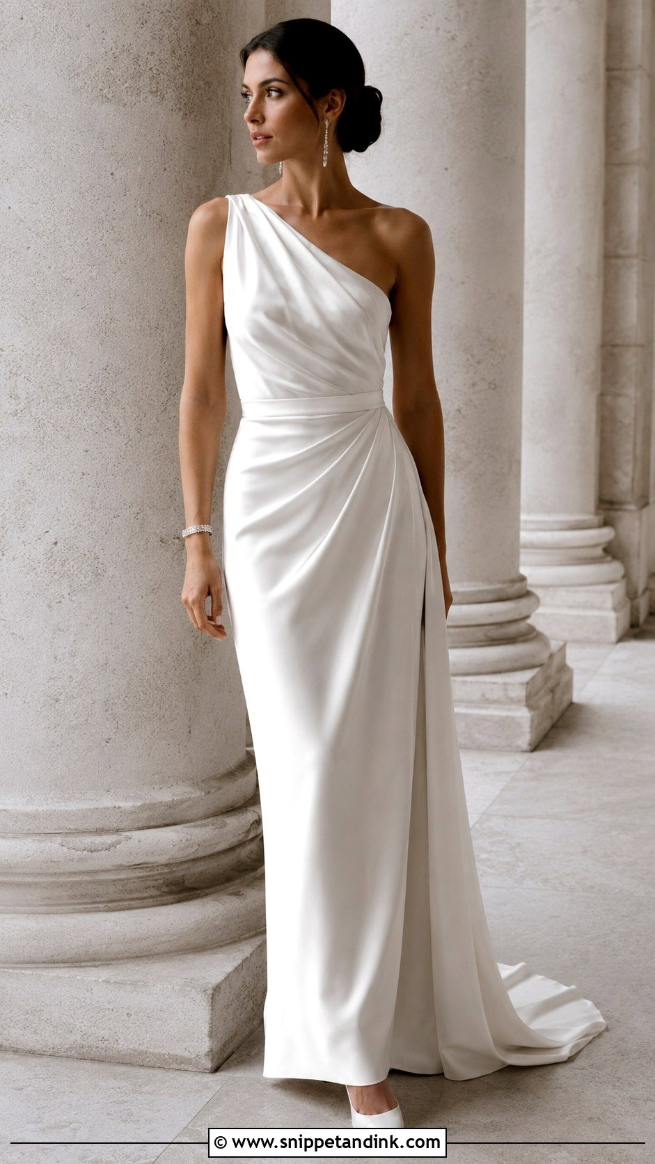 Italian One Shoulder Wedding Dress - Snippet and Ink - 20 Italian Wedding Dresses