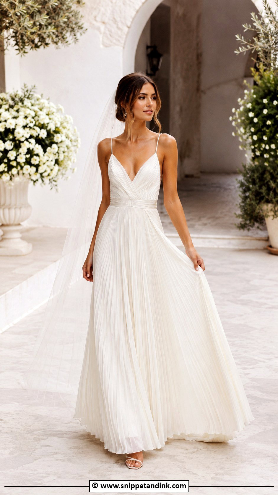 Italian Plisse Wedding Dress - Snippet and Ink - 30 Italian Wedding Dress Ideas