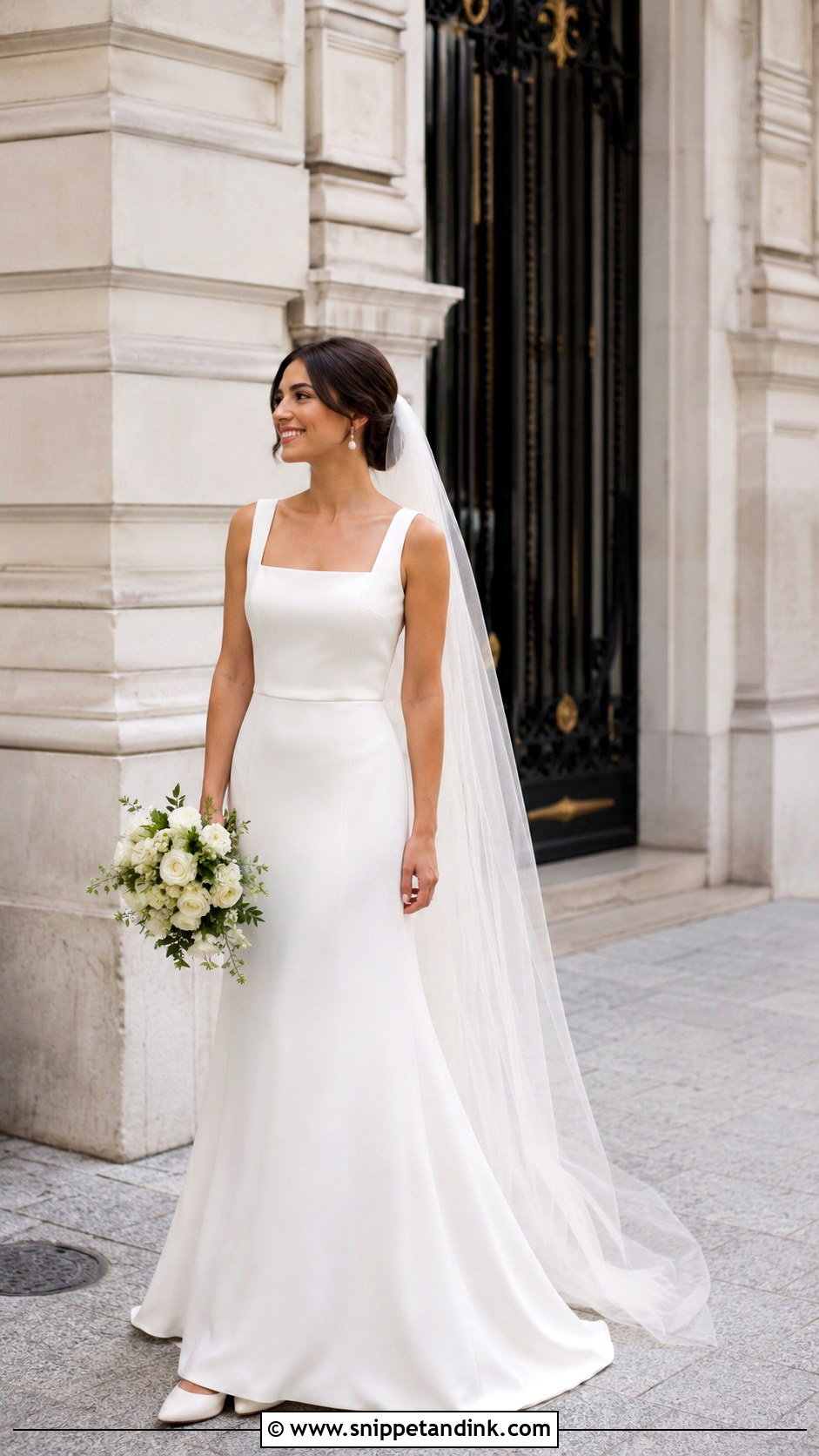 Italian Square Neck Wedding Dress - Snippet and Ink - 20 Italian Wedding Dresses