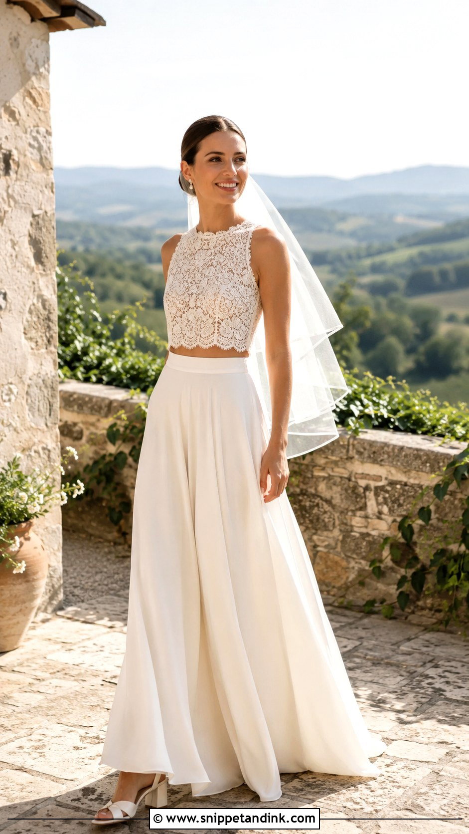 Italian Two Piece Wedding Dress - Snippet and Ink - 20 Italian Wedding Dresses