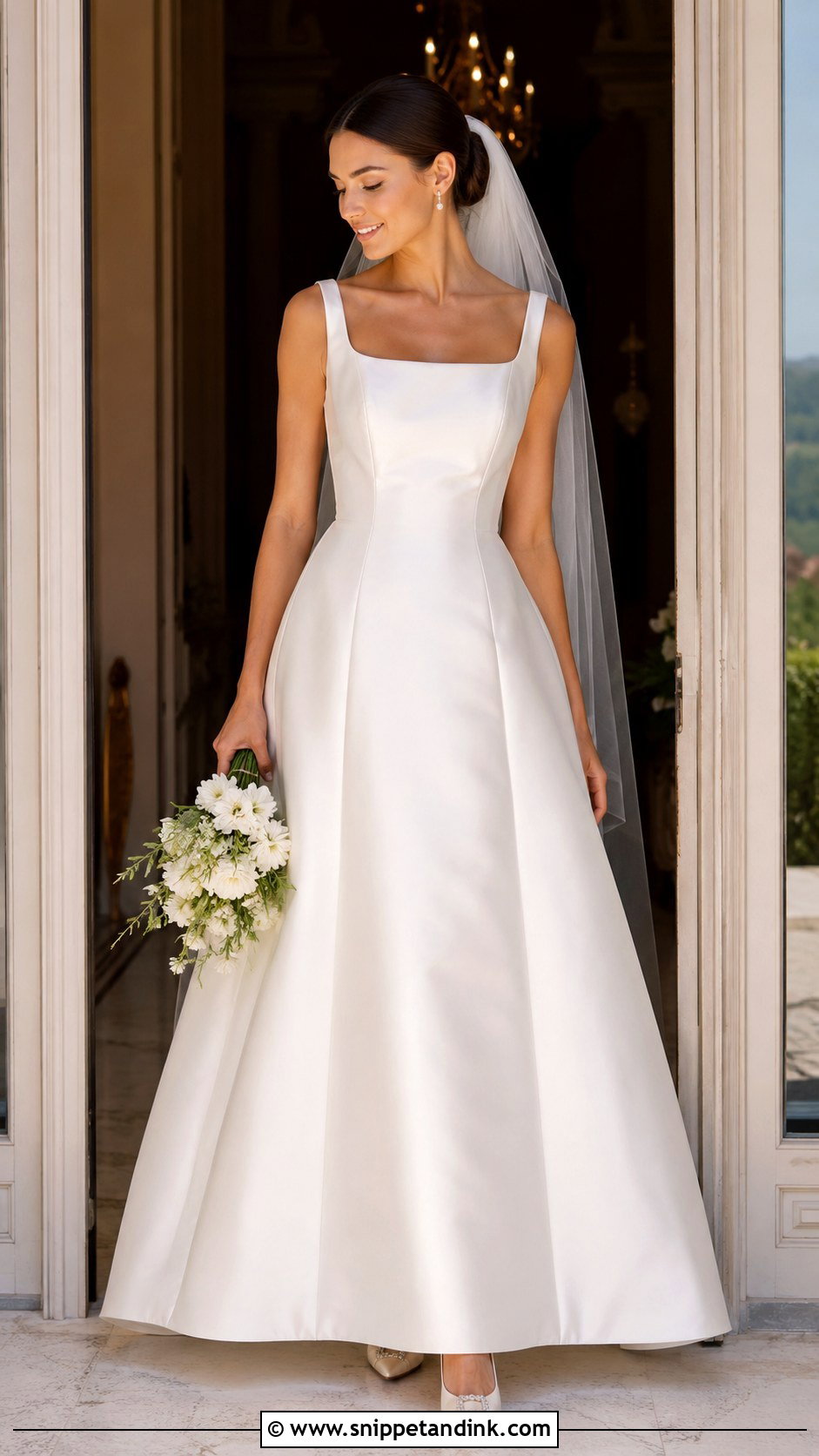 Italian Vintage Square Neck Wedding Dress - Snippet and Ink - 25 Vintage Italian Wedding Dress Ideas
