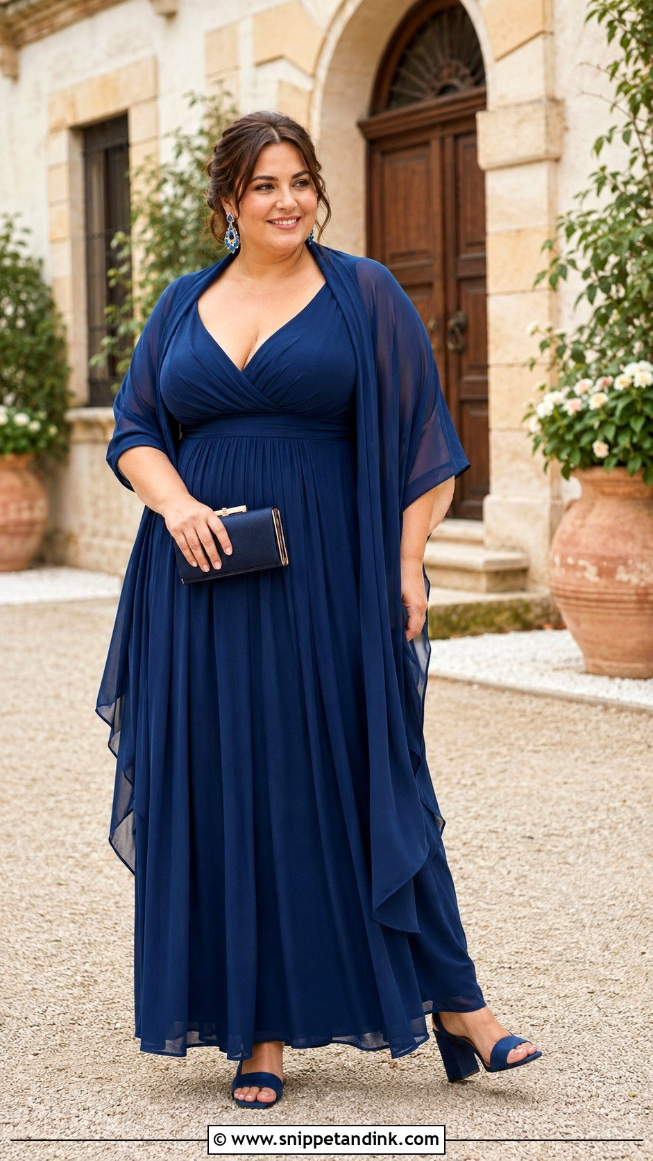 Italian Wedding Plus Size Empire Maxi Outfit - Snippet and Ink - 20 Italian Wedding Outfit Ideas