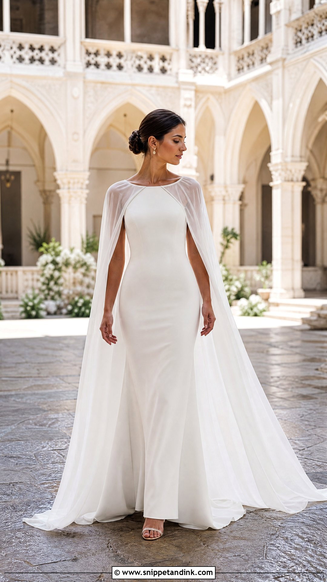 Italy Wedding Cape Dress - Snippet and Ink - 25 Italy Wedding Dress Ideas