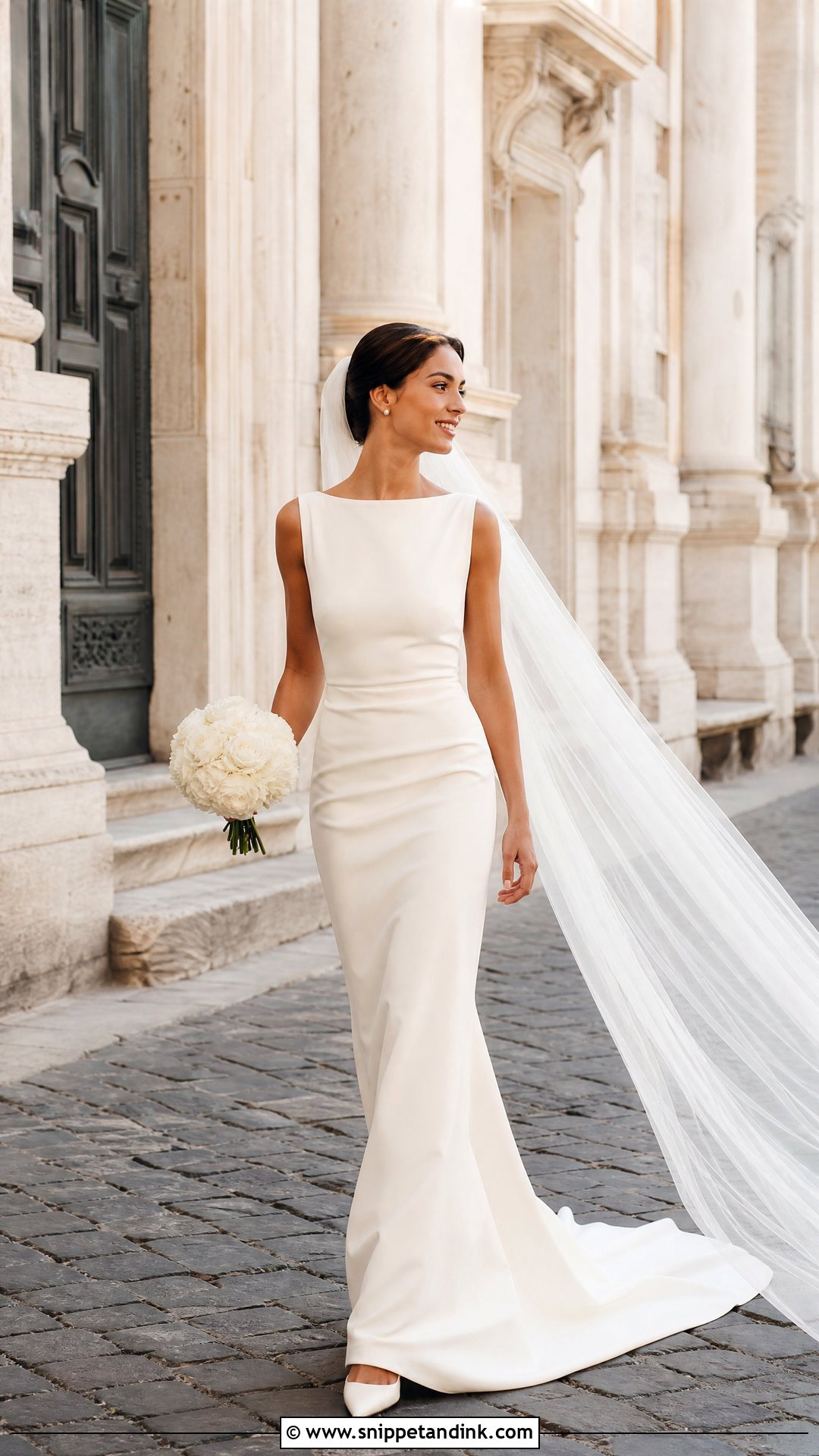 Italy Wedding Crepe Column Dress - Snippet and Ink - 25 Italy Wedding Dress Ideas