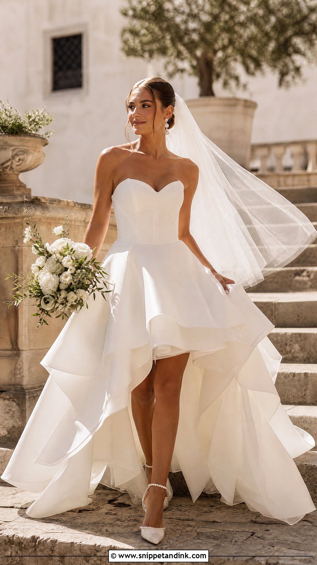 Italy Wedding High Low Dress - Snippet and Ink - 25 Italy Wedding Dress Ideas