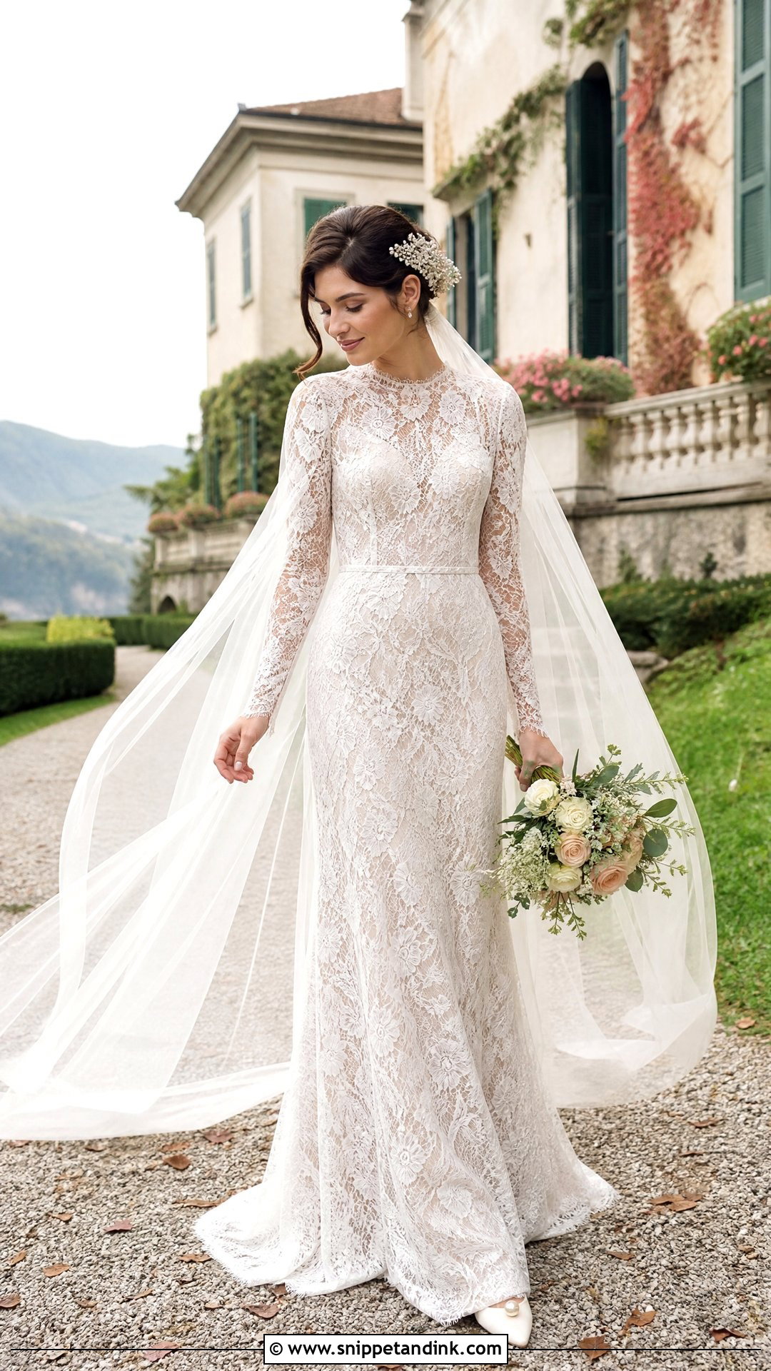 Italy Wedding Long Sleeve Lace Dress - Snippet and Ink - 25 Italy Wedding Dress Ideas