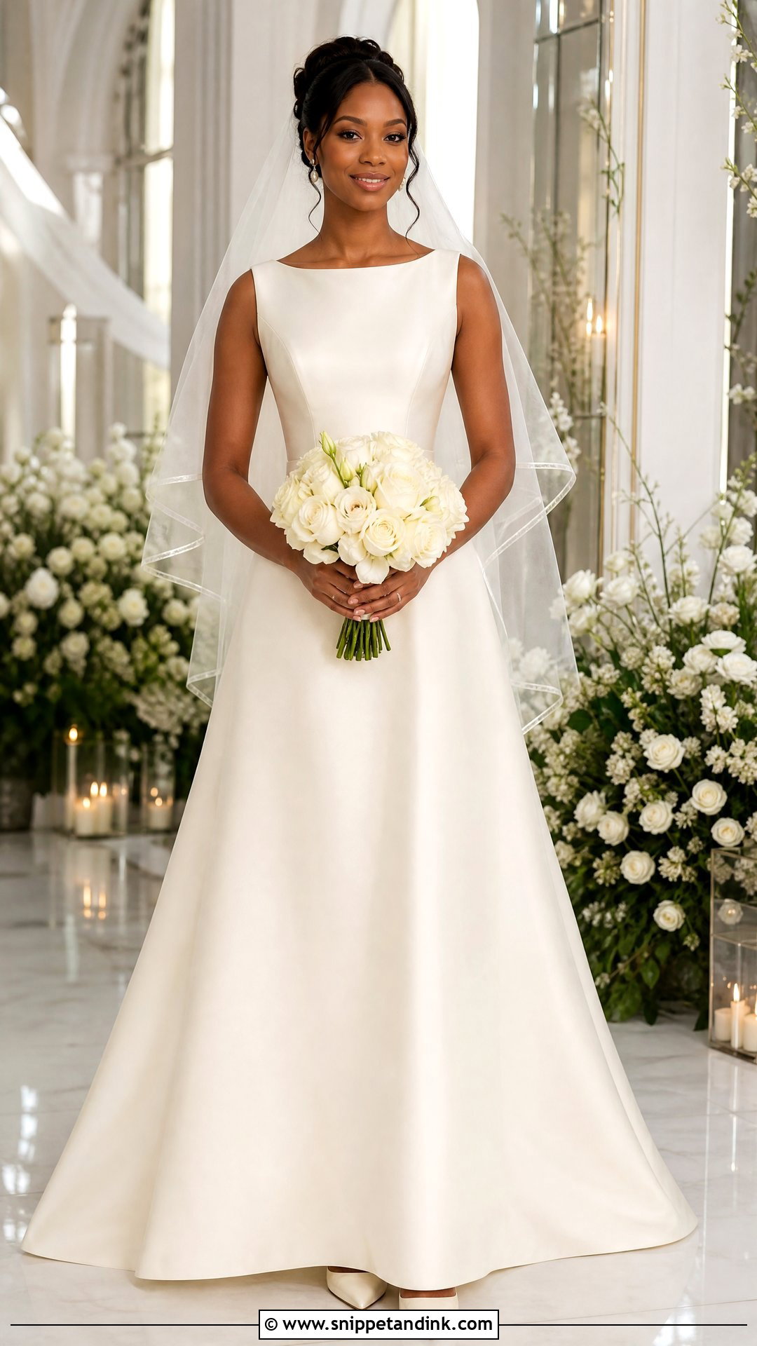 Ivory A Line Wedding Dress - Snippet and Ink - 20 Wedding Dresses for Black Women