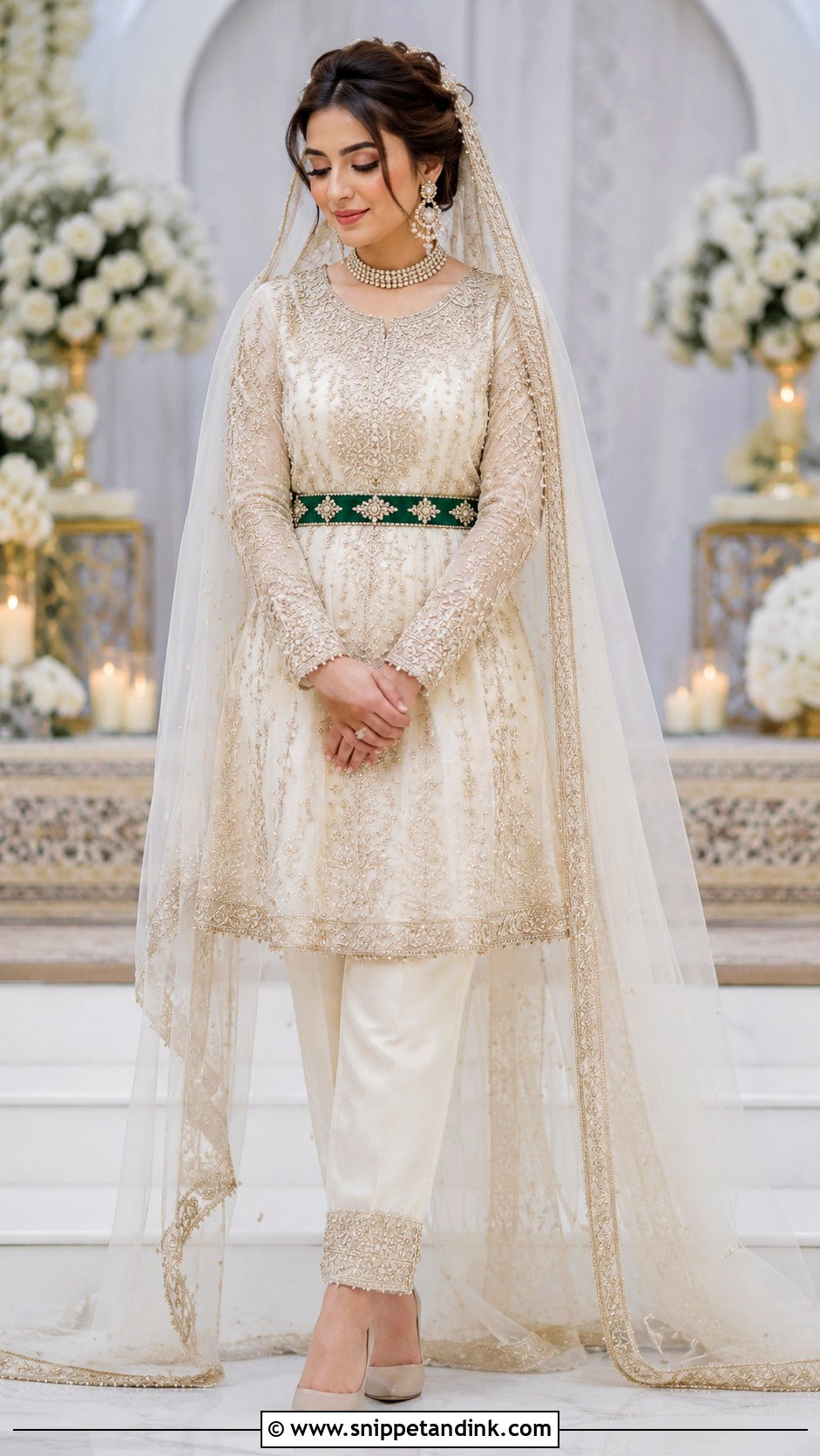 Ivory Afghan Bridal Dress For Nikah - Snippet and Ink - 20 Afghan Bridal Dress Ideas