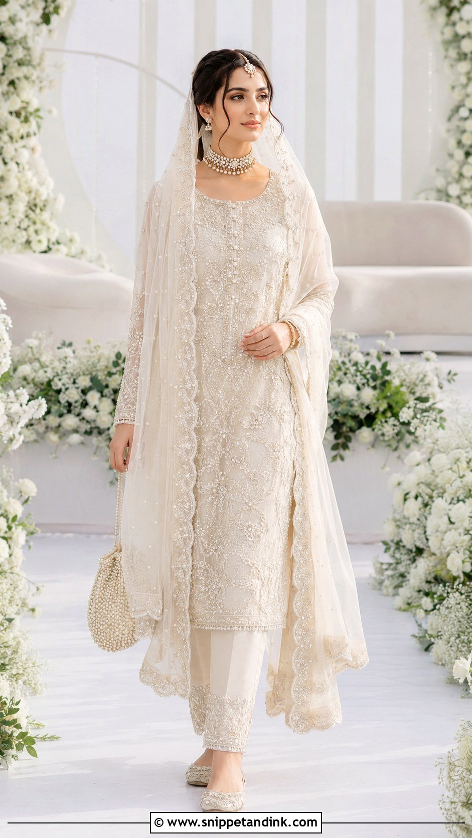Ivory Agha Noor Bridal Nikkah Dress - Snippet and Ink - 20 Agha Noor Bridal Ideas