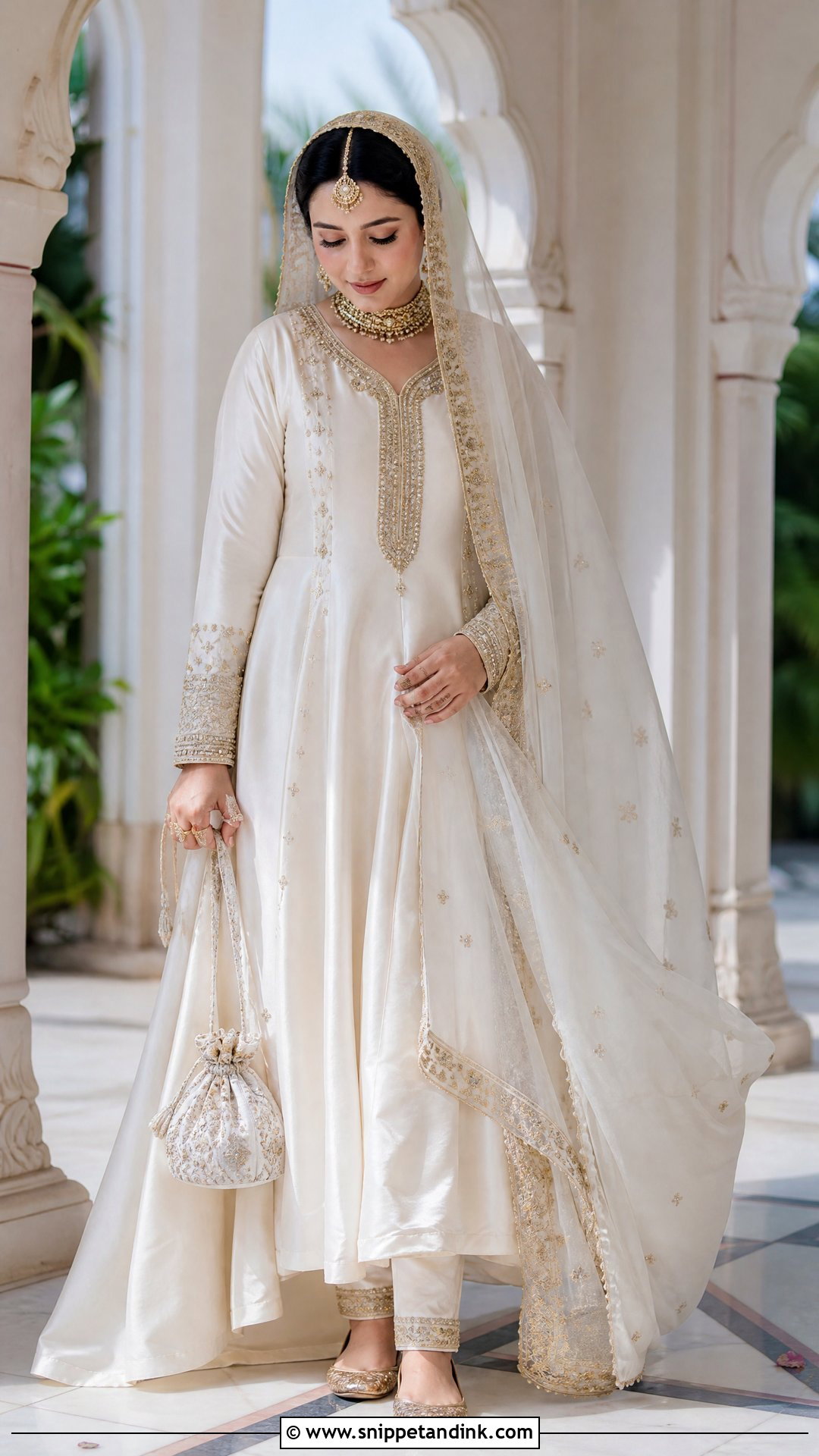 Ivory Anarkali Bridal Nikkah Dress - Snippet and Ink - 20 Bridal Nikkah Dresses