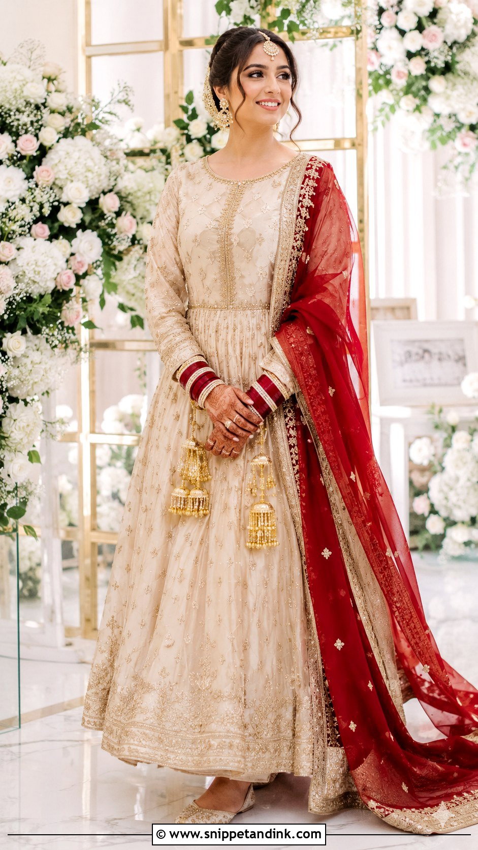 Ivory Anarkali Chooda Ceremony Outfit - Snippet and Ink - 20 Chooda Ceremony Outfit Ideas