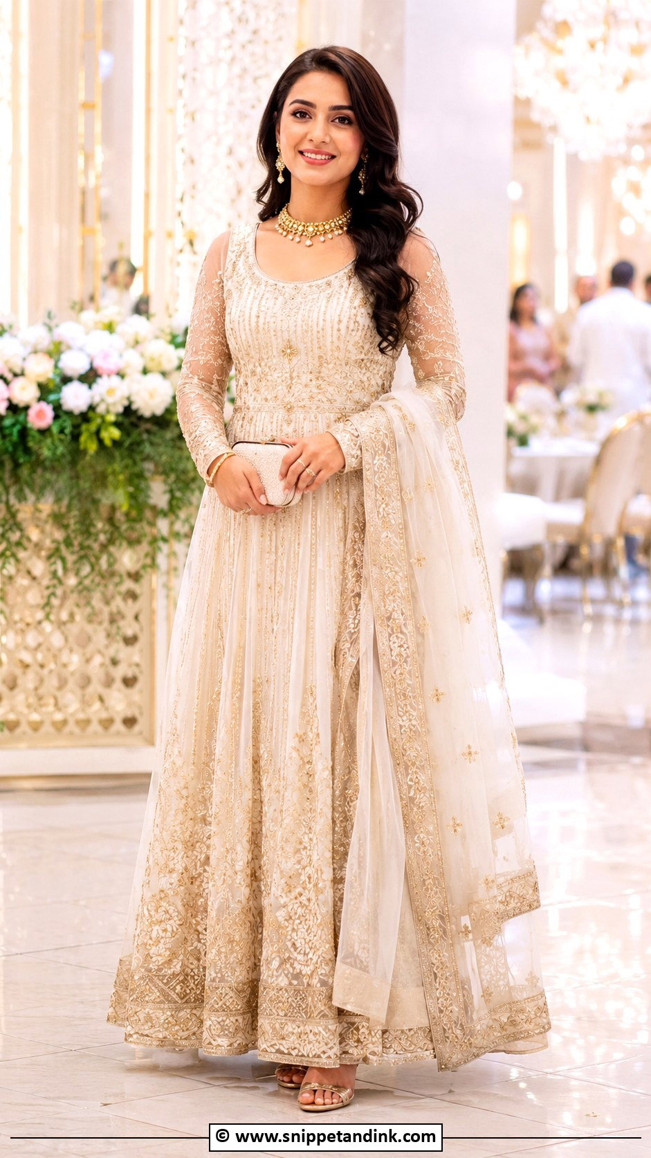 Ivory Anarkali Marriage Outfit - Snippet and Ink - 30 Marriage Outfits for Women