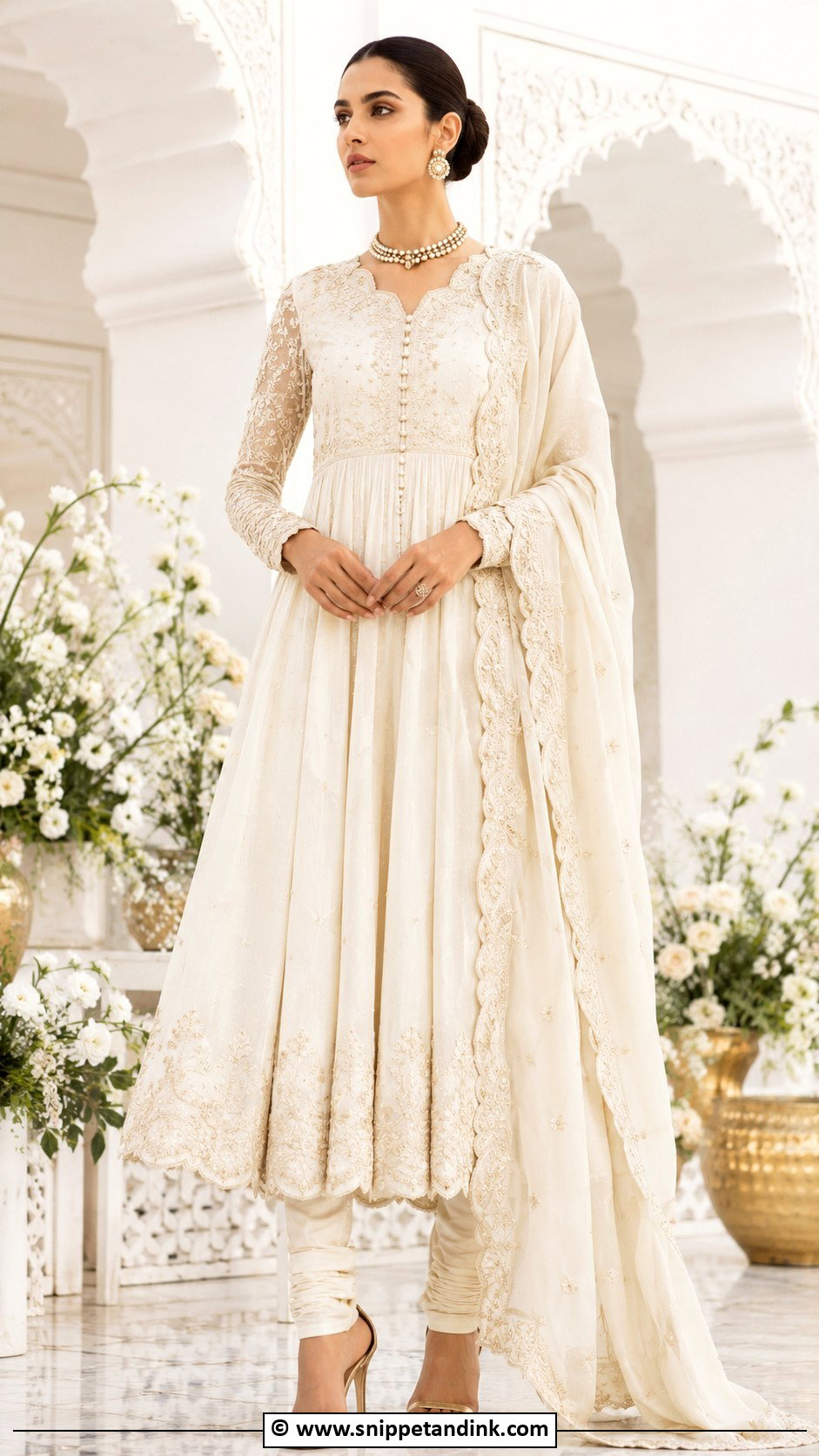 Ivory Anarkali Wedding Suit - Snippet and Ink - 25 Heavy Anarkali Wedding Suits