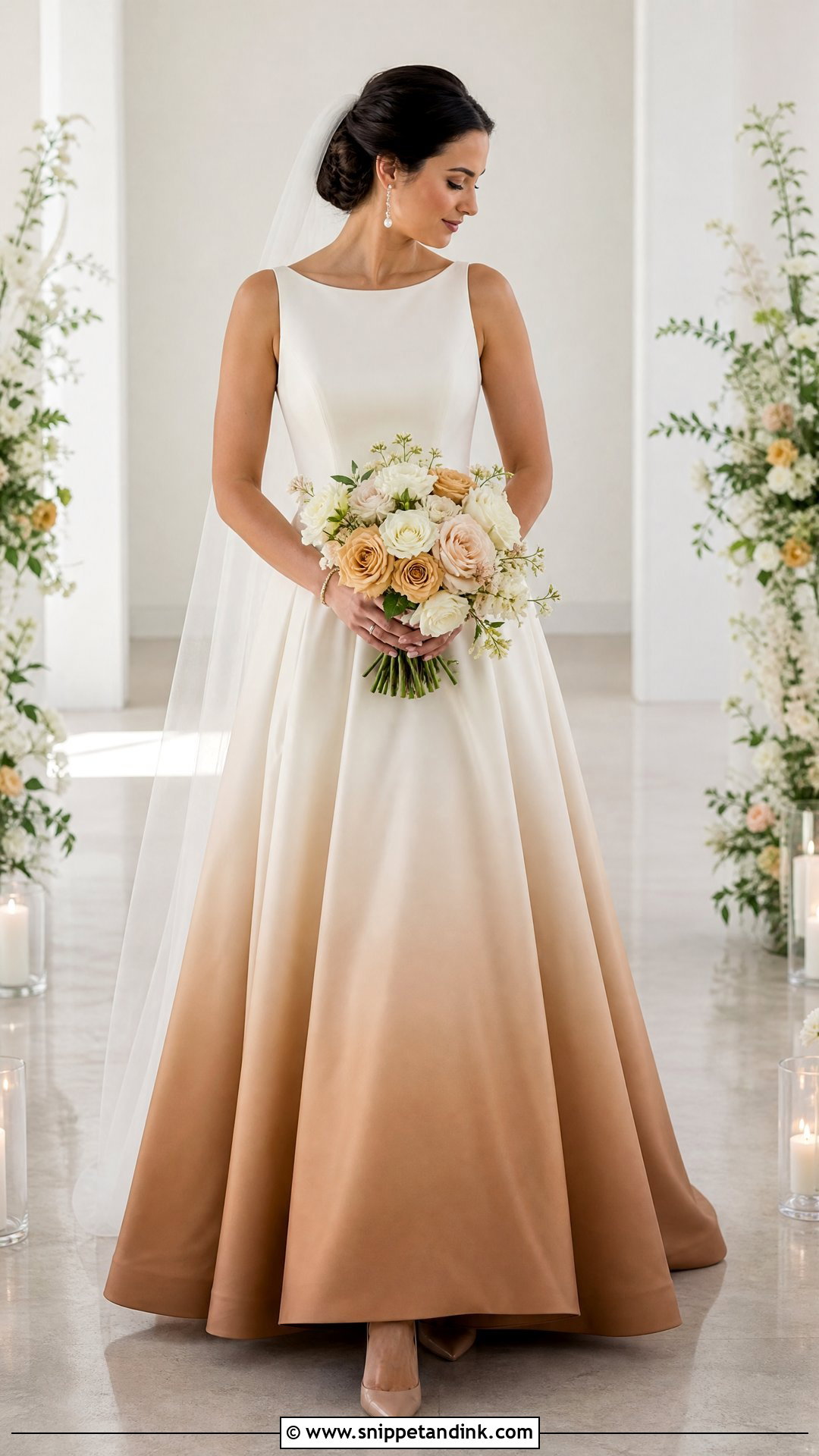Ivory And Brown Ombre Wedding Dress - Snippet and Ink - 20 Light Brown Wedding Dress Ideas