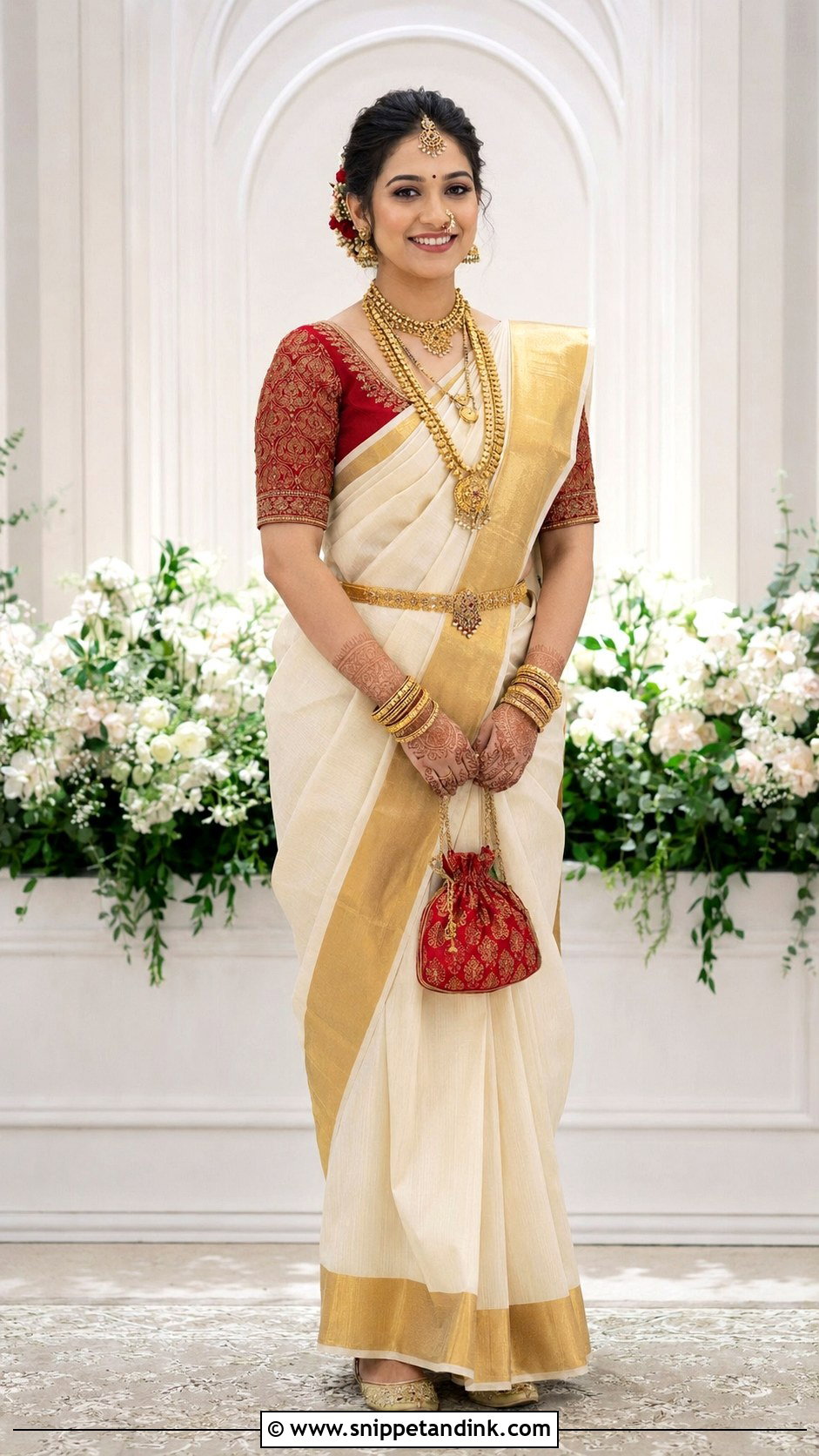Ivory And Gold GSB Konkani Bride - Snippet and Ink - 20 Gsb Konkani Bride Ideas