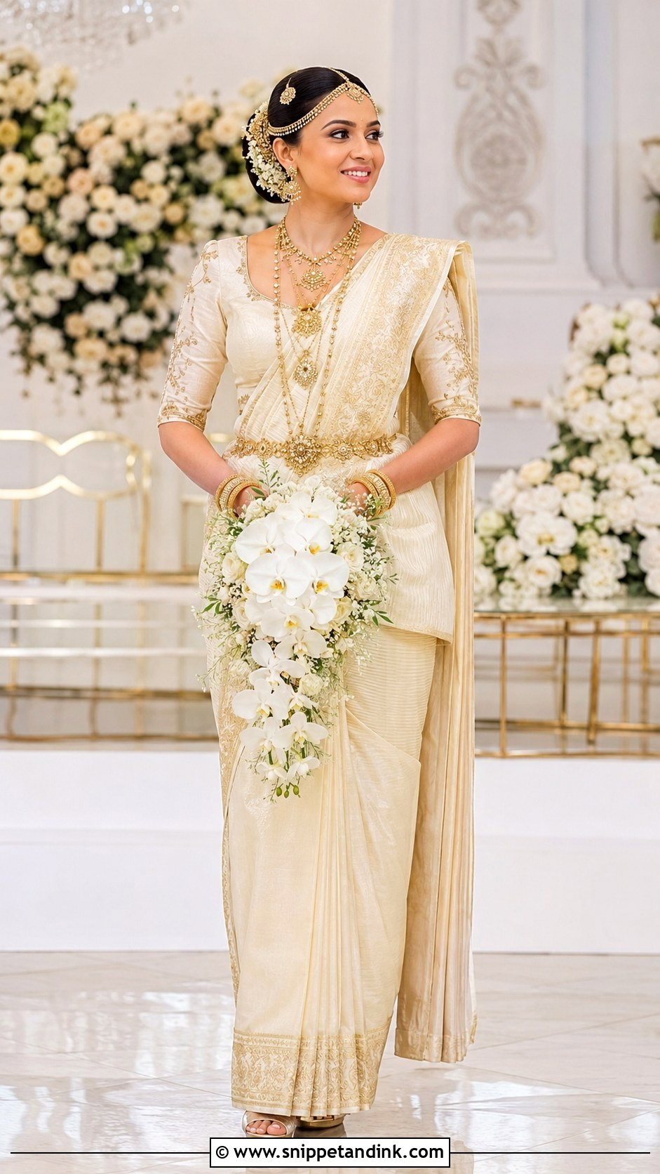 Ivory And Gold Kandyan Bride - Snippet and Ink - 20 Kandian Bride Sri Lanka Ideas