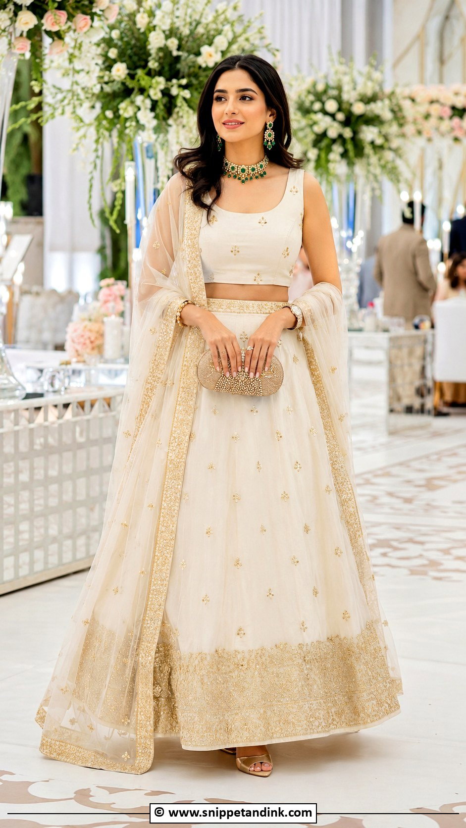 Ivory And Gold Lehenga For Bride Sister - Snippet and Ink - 25 Barat Dresses for Bride Sister