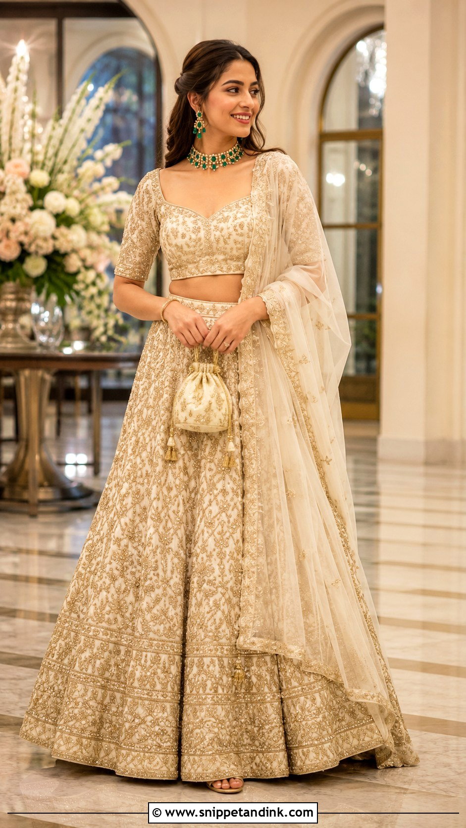 Ivory And Gold Lehenga Outfit - Snippet and Ink - 20 Lengha Ideas