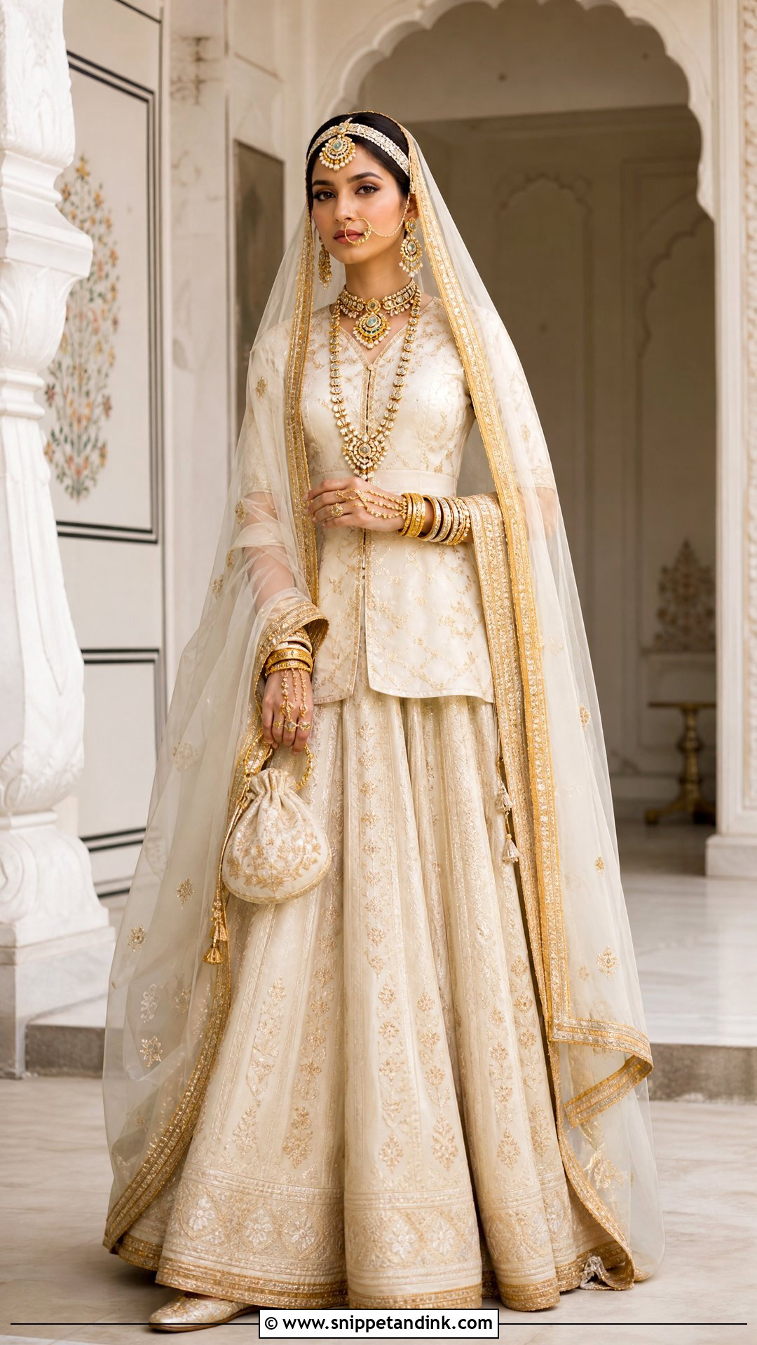Ivory And Gold Rajputi Bridal Look - Snippet and Ink - 20 Rajputi Bridal Look Ideas