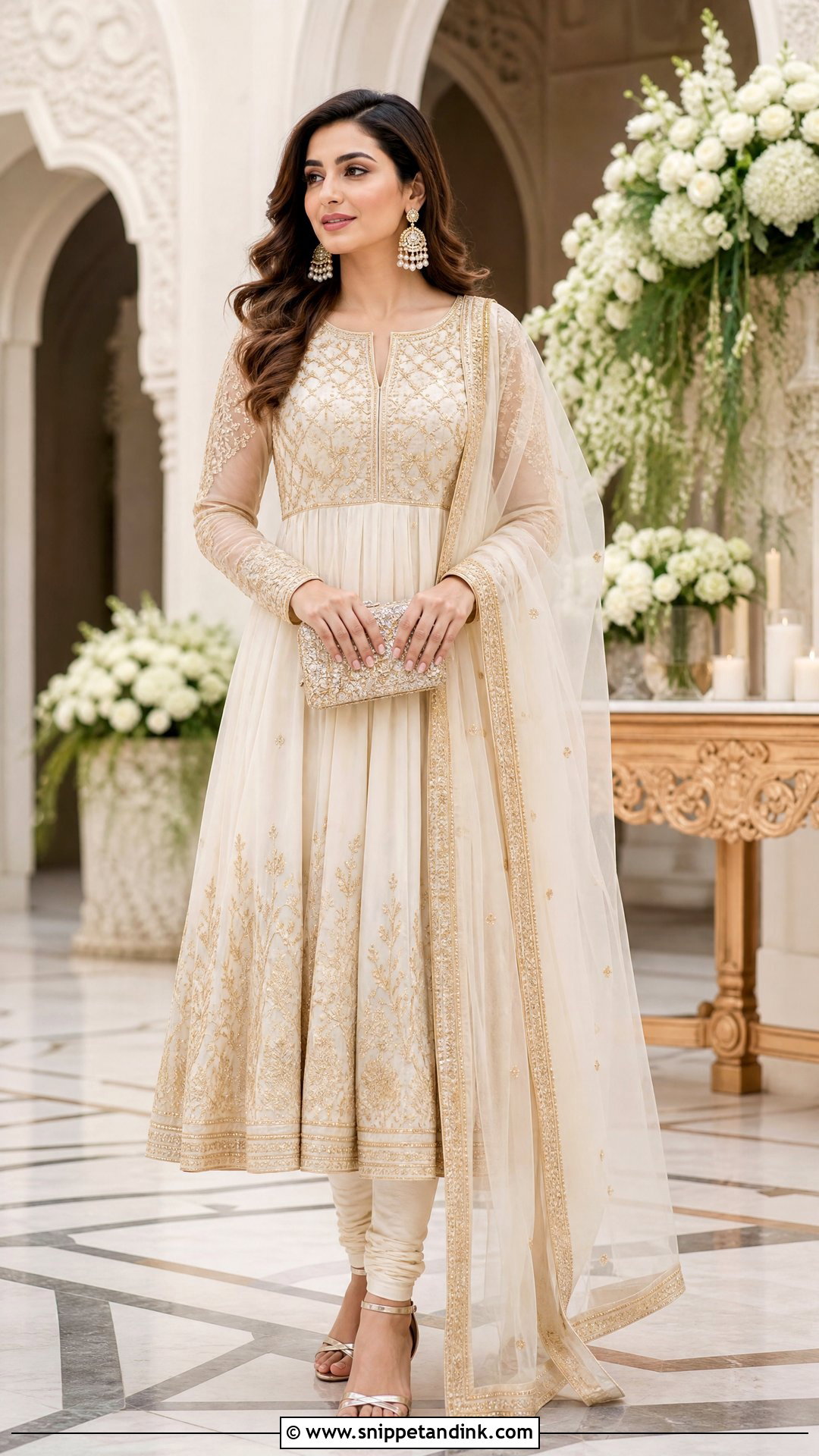 Ivory And Gold Wedding Salwar Suit - Snippet and Ink - 20 Wedding Salwar Suits Party Wear