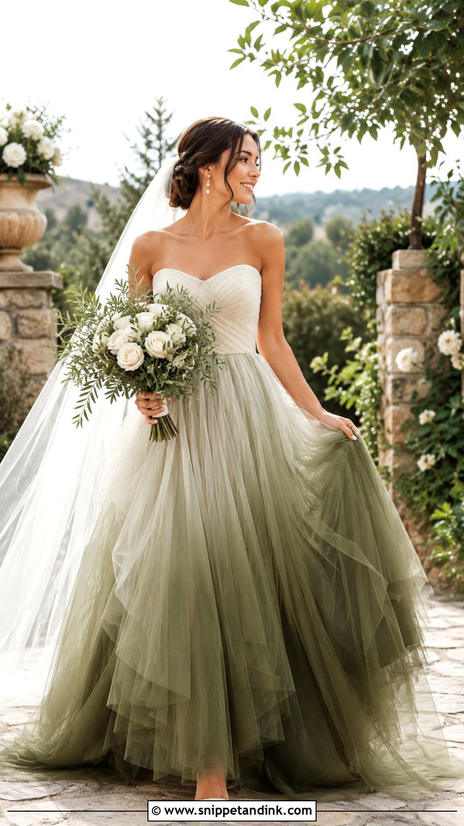 Ivory And Olive Green Ombre Wedding Dress - Snippet and Ink - 20 Olive Green Wedding Dress Ideas