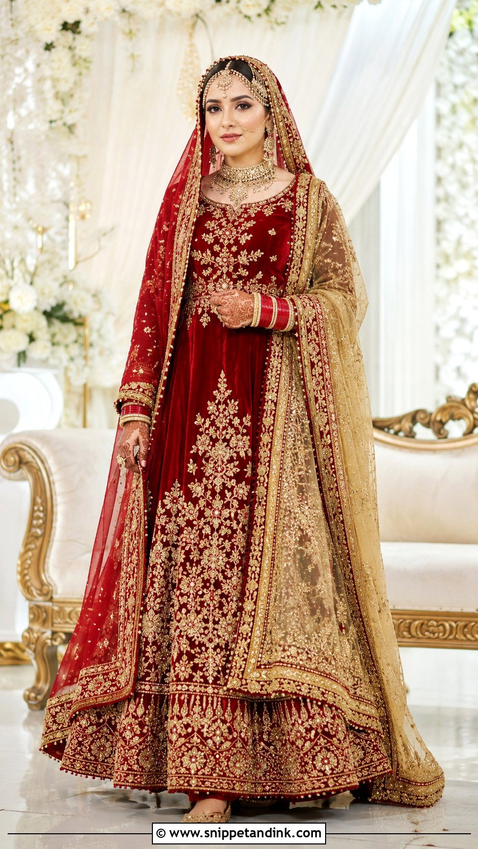 Ivory And Red Barat Lehnga - Snippet and Ink - 20 Barat Lehnga Pakistani Bridal Ideas