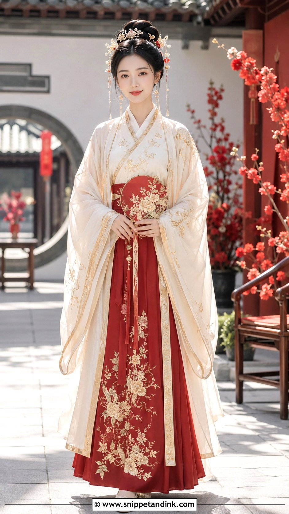 Ivory And Red Hanfu Wedding Dress - Snippet and Ink - 20 Hanfu Wedding Dress Ideas