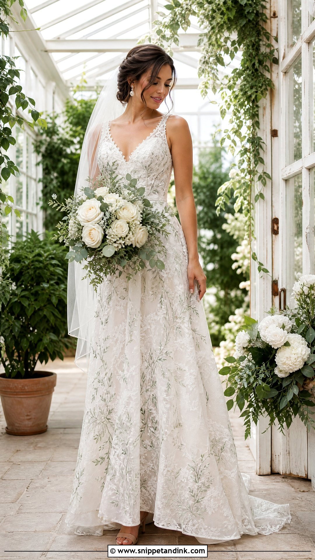 Ivory And Sage Green Wedding Dress - Snippet and Ink - 20 Wedding Dress Colour Combination Ideas