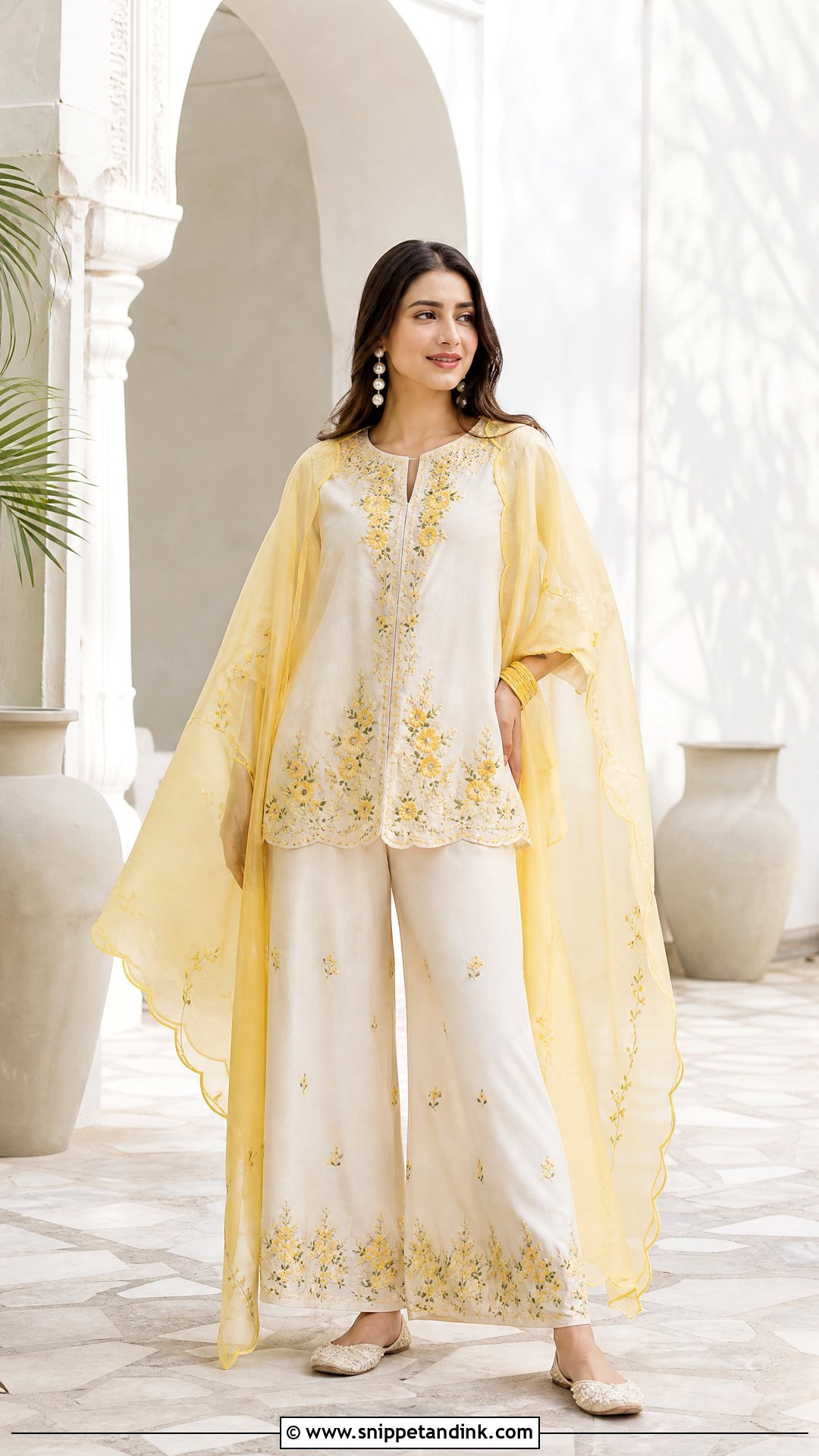 Ivory And Yellow Co Ord Haldi Dress - Snippet and Ink - 20 Simple Haldi Dress Ideas for Sisters