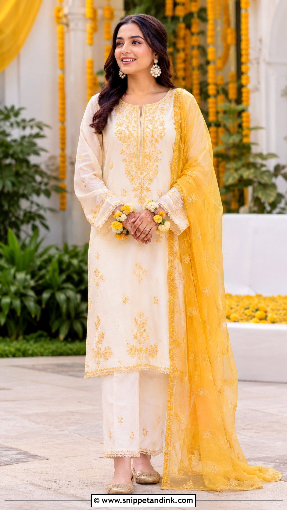 Ivory And Yellow Haldi Suit - Snippet and Ink - 25 Haldi Suit Ideas