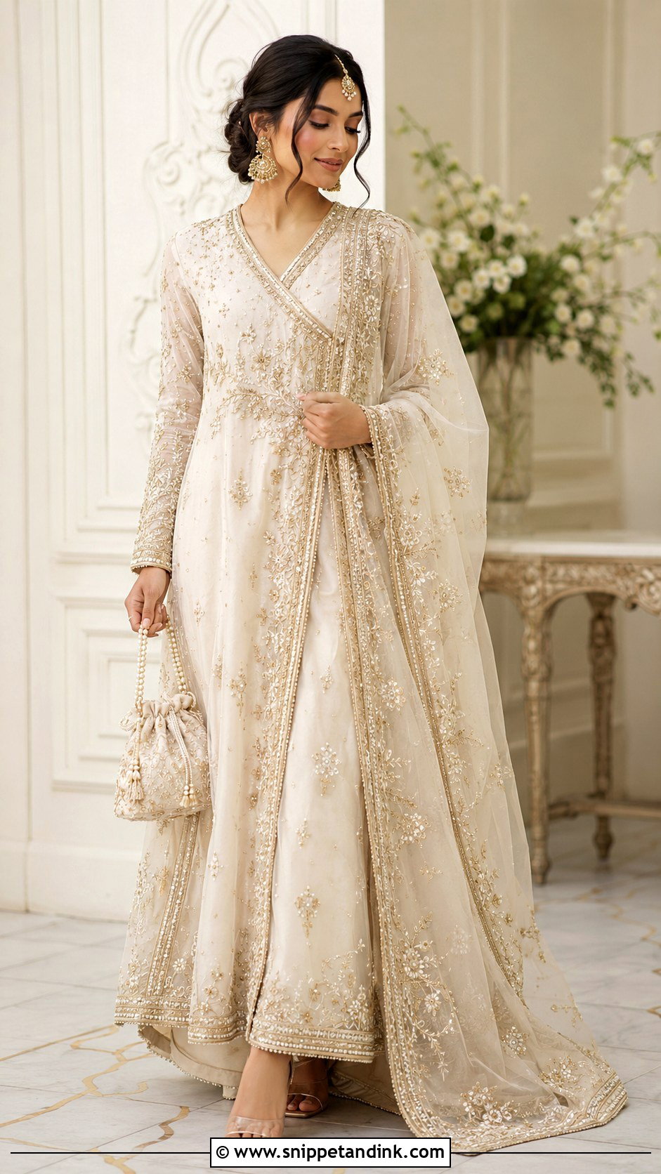 Ivory Angarkha Nikkah Dress - Snippet and Ink - 20 Dresses for Nikkah