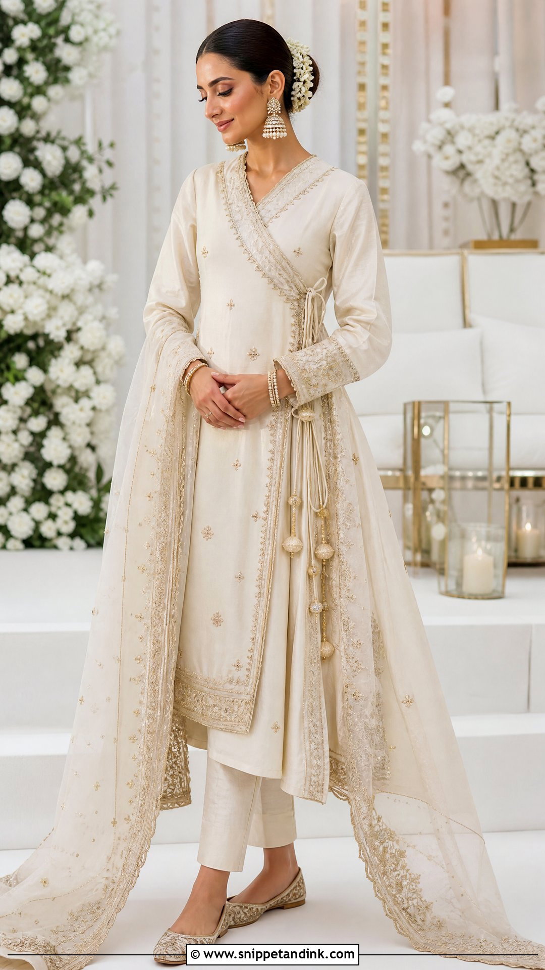 Ivory Angrakha Nikkah Dress - Snippet and Ink - 20 Nikkah Inspo Dresses