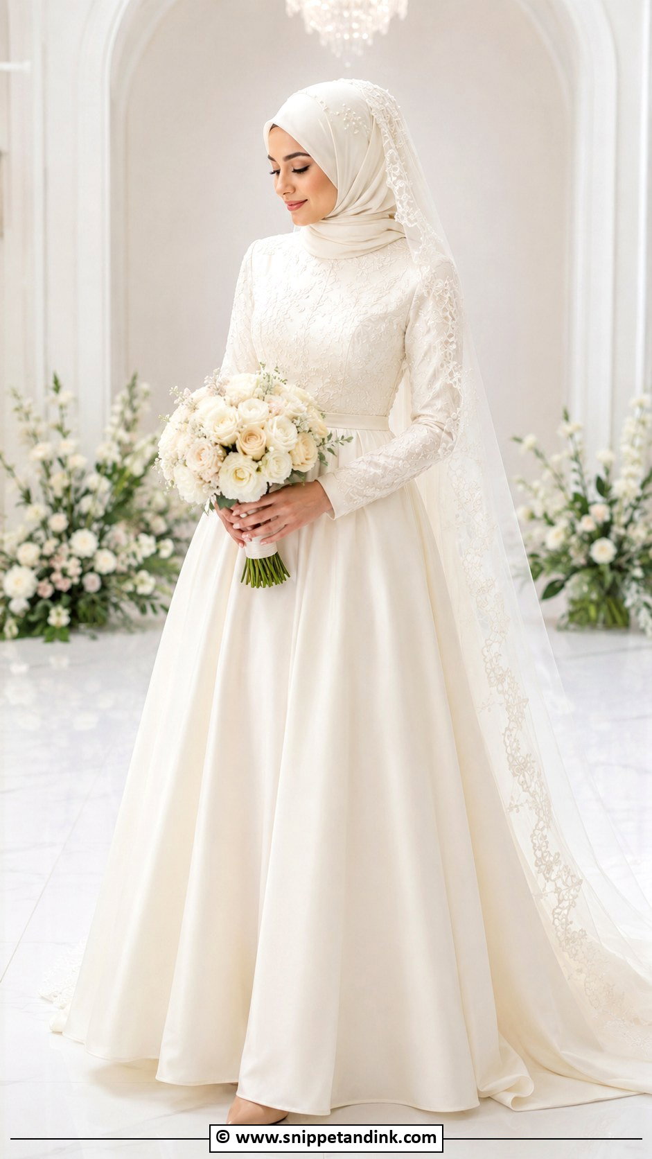 Ivory Arabic Muslim Wedding Dress - Snippet and Ink - 25 Arabic Muslim Wedding Dress Ideas
