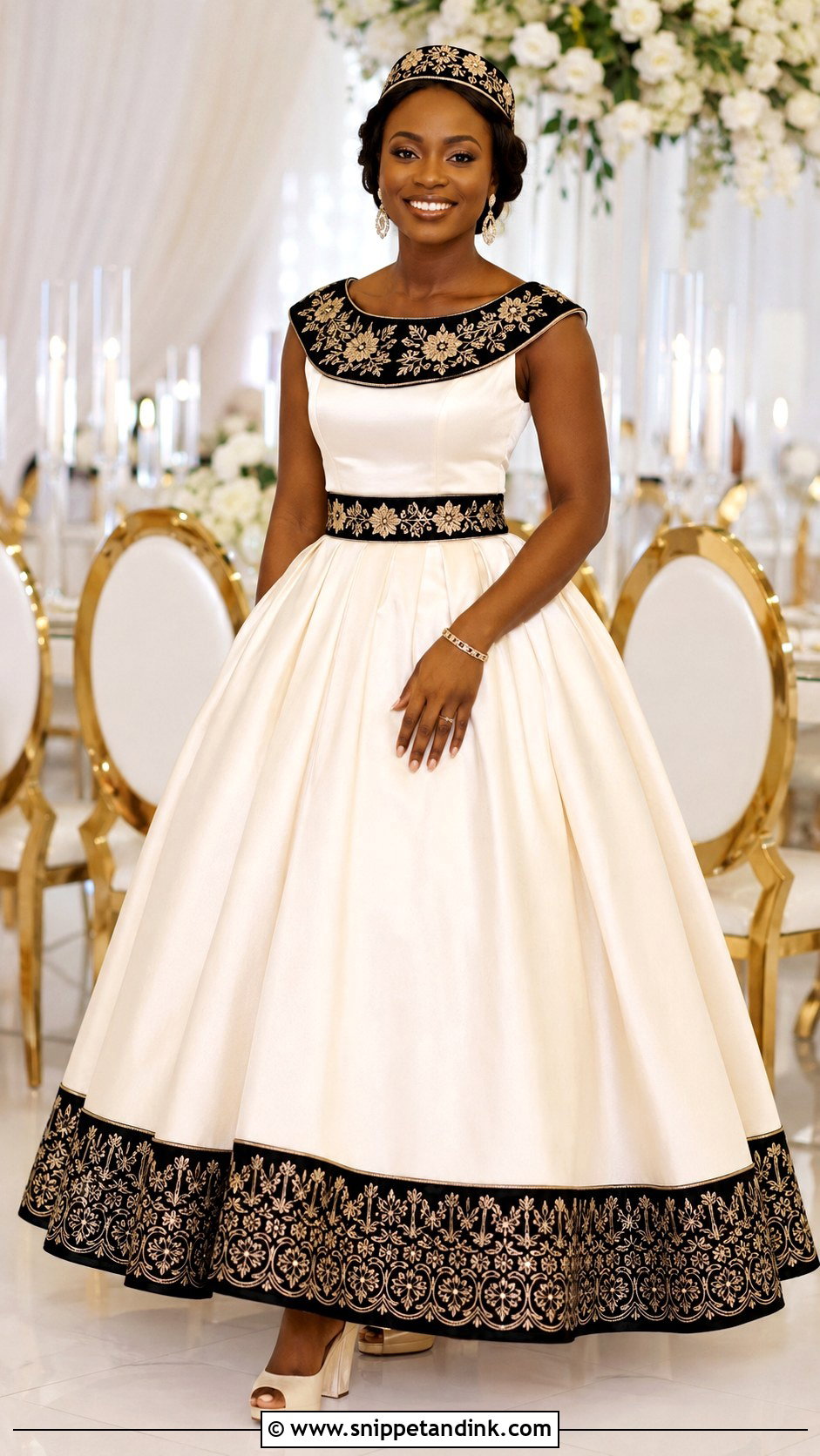 Ivory Bamenda Toghu Ball Gown - Snippet and Ink - 20 Bamenda Traditional Wedding Dress Ideas