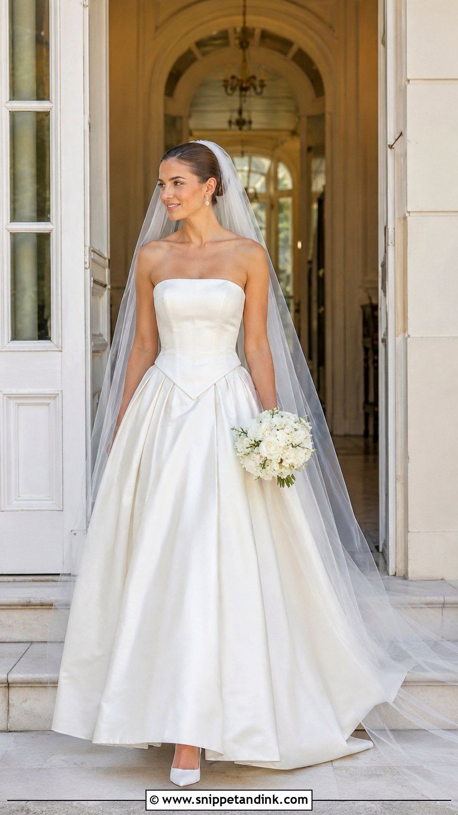 Ivory Basque Waist Wedding Dress - Snippet and Ink - 20 Ivory Wedding Dresses