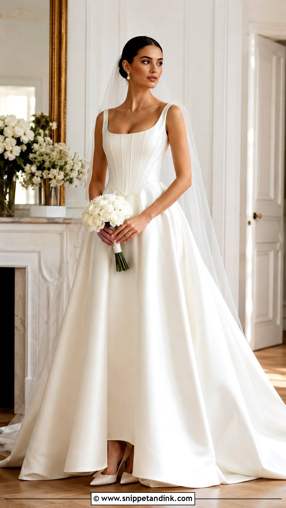 Ivory Basque Waist Wedding Gown - Snippet and Ink - 20 Ivory Wedding Gown Ideas