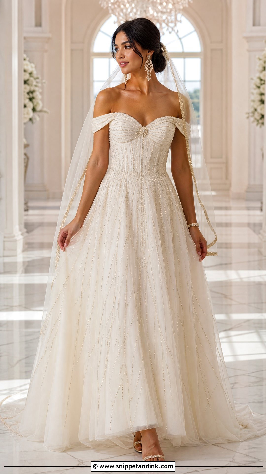 Ivory Beaded Princess Jasmine Wedding Dress - Snippet and Ink - 20 Princess Jasmine Wedding Dress Ideas