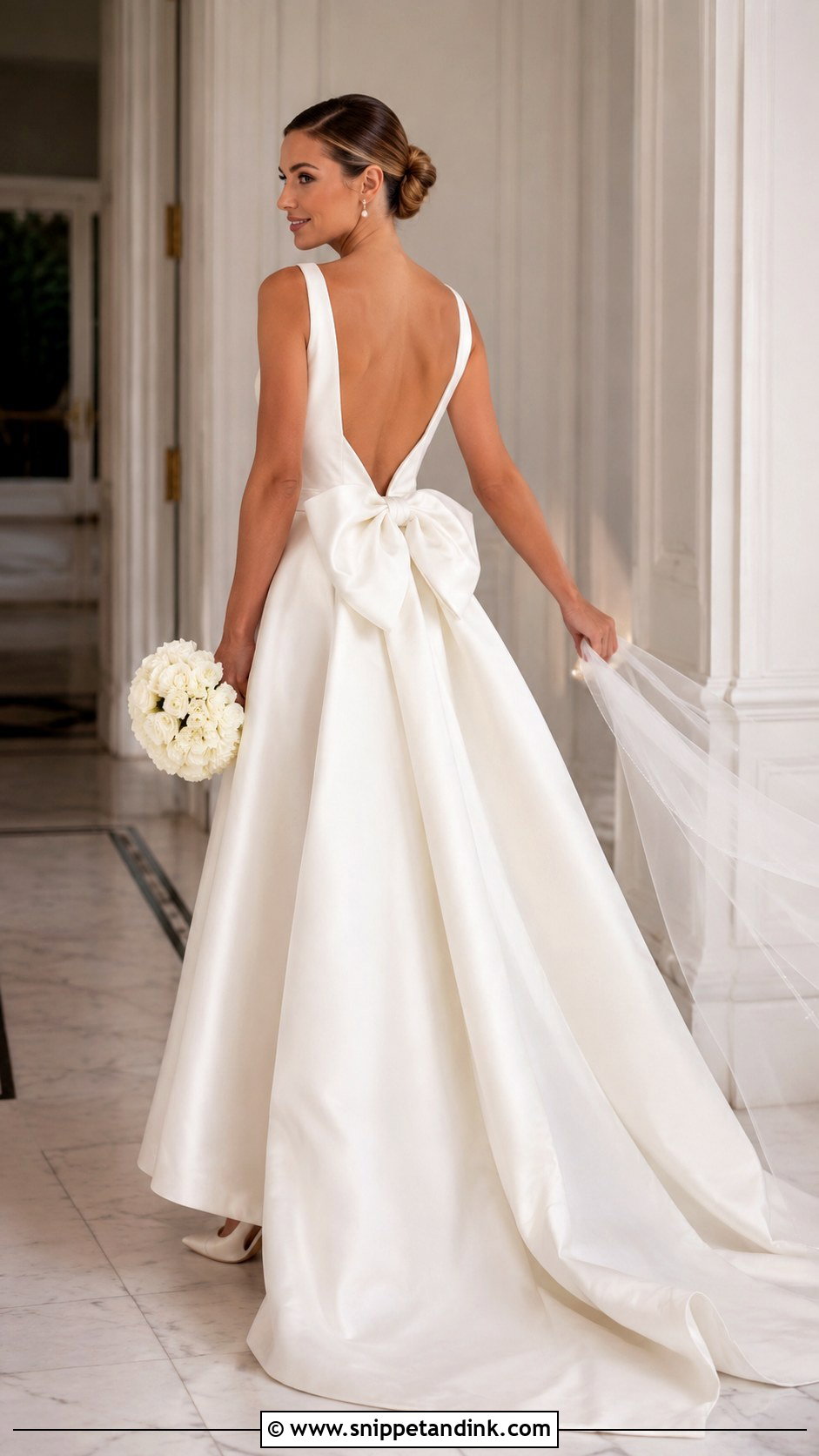 Ivory Bow Back Wedding Gown - Snippet and Ink - 20 Ivory Wedding Gown Ideas