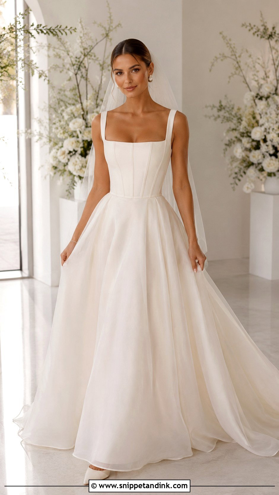 Ivory Bridal Corset Flare Gown - Snippet and Ink - 20 Corset Flare Gown Ideas