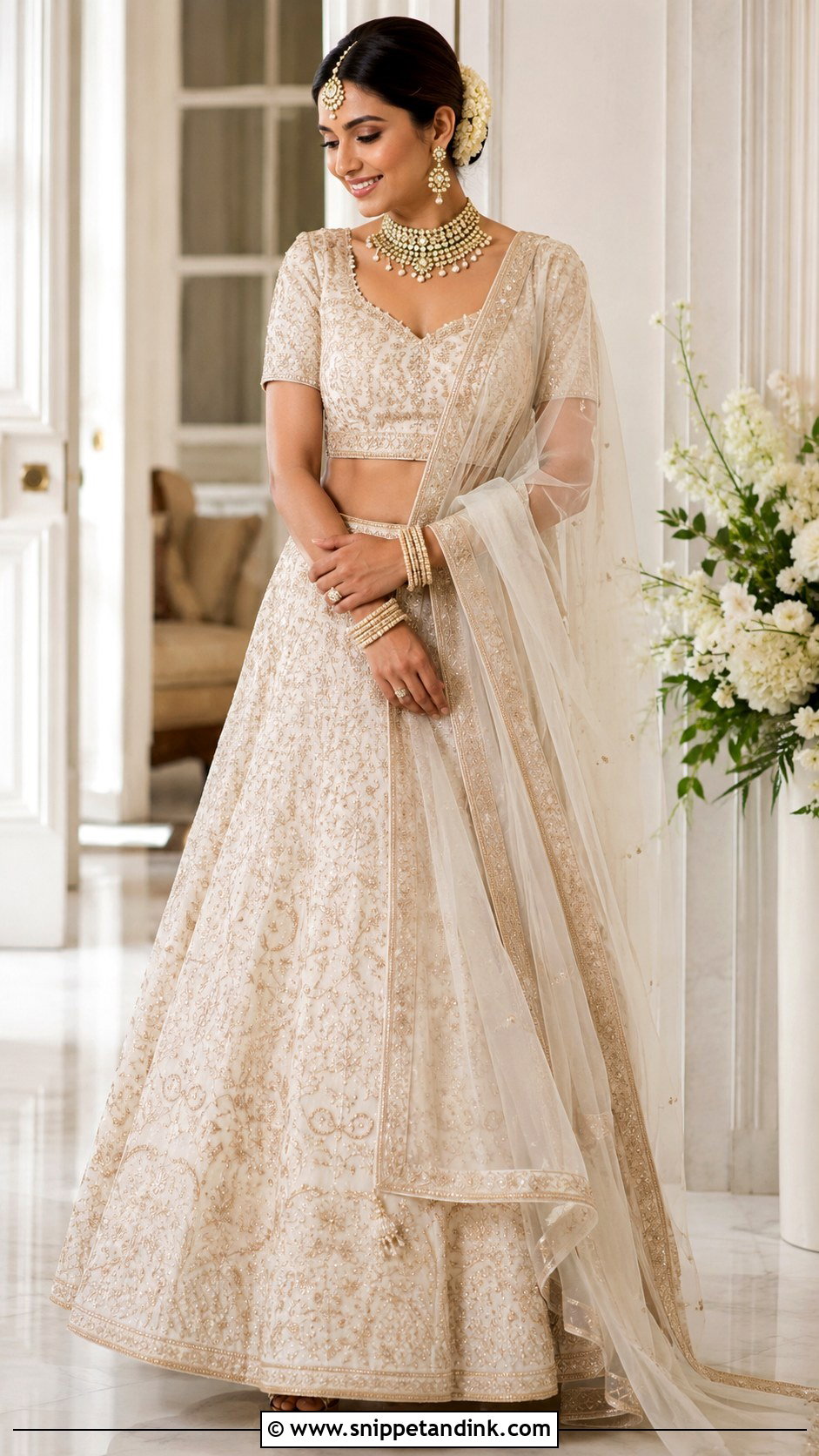 Ivory Bridal Lehenga - Snippet and Ink - 25 Indian Bridal Dresses